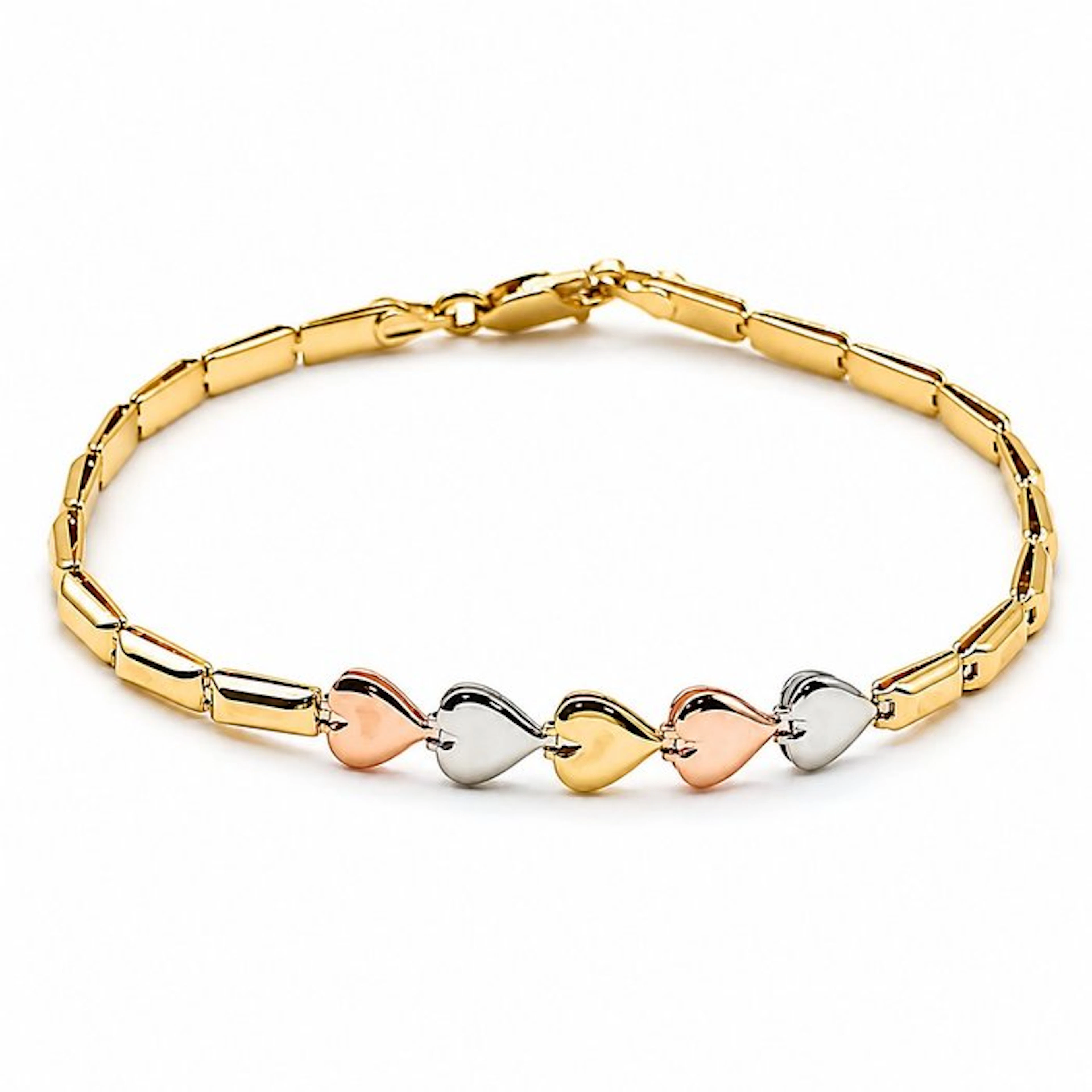 Bracelet - 18 kt. Yellow gold, Rose gold, White gold - Made in Italy - Handmade
