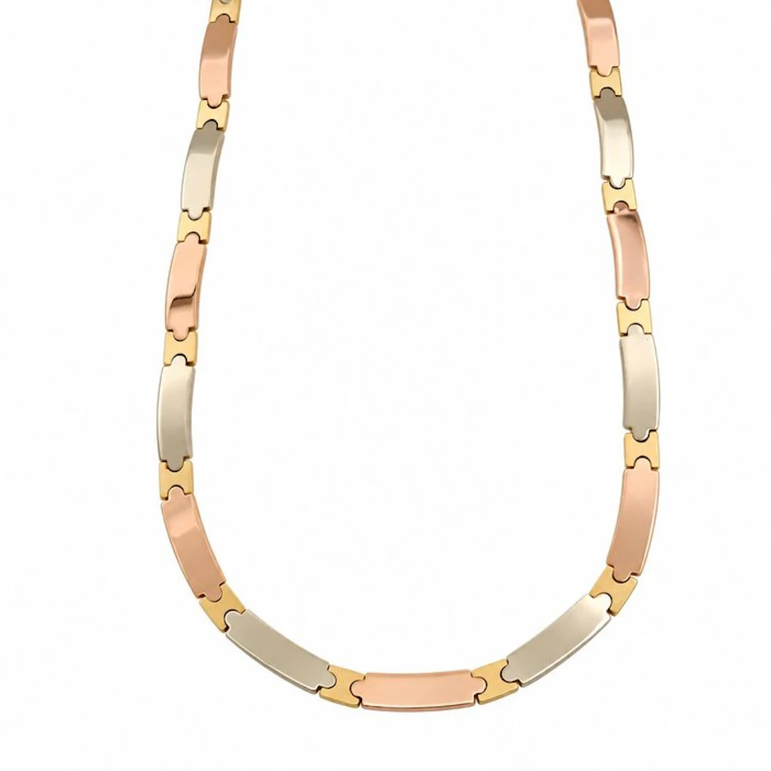 Necklace - 18 kt. Yellow gold, White gold, Rose gold - Made in Italy - Handmade