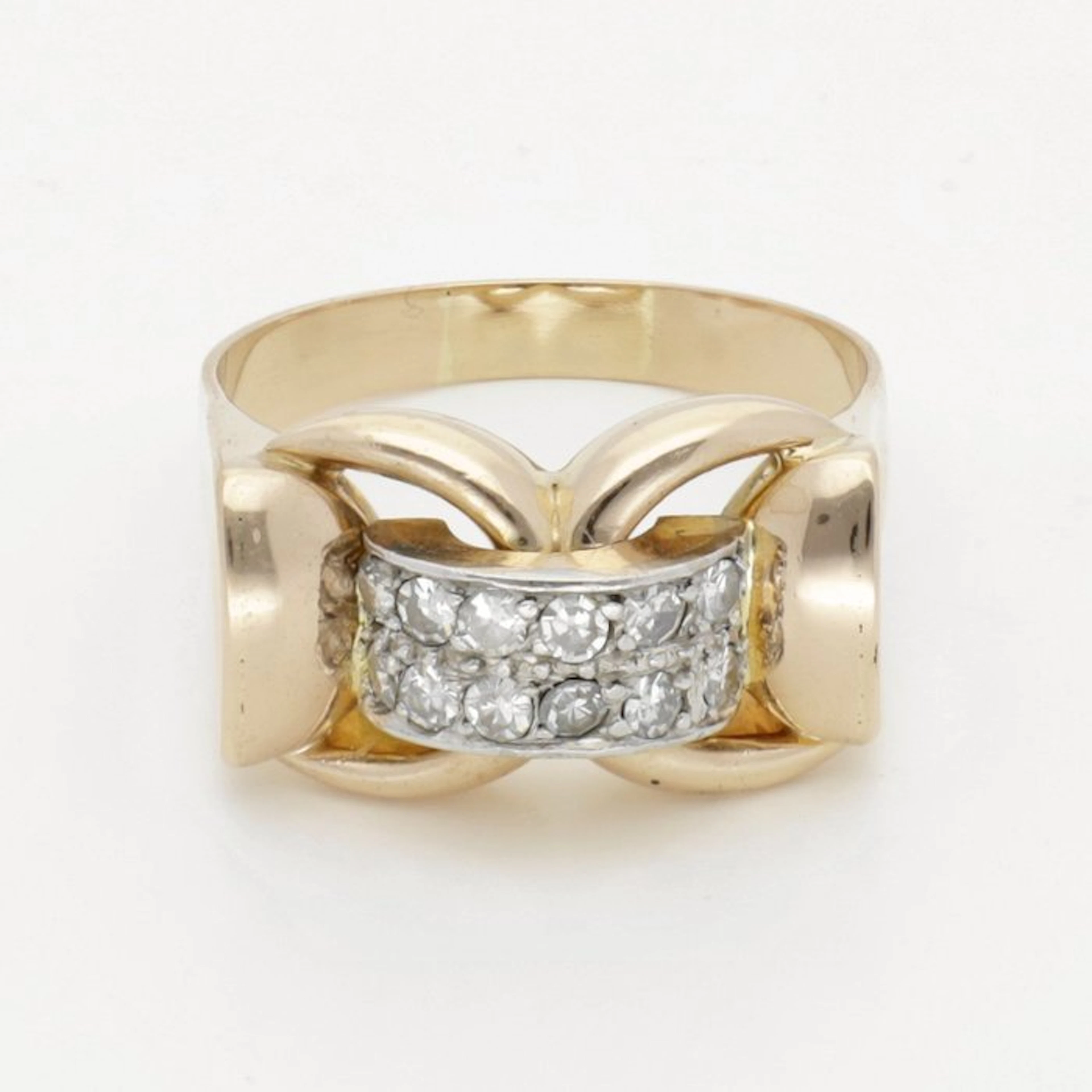 Ring - 18 kt. Yellow gold Diamond (Natural) - Tank