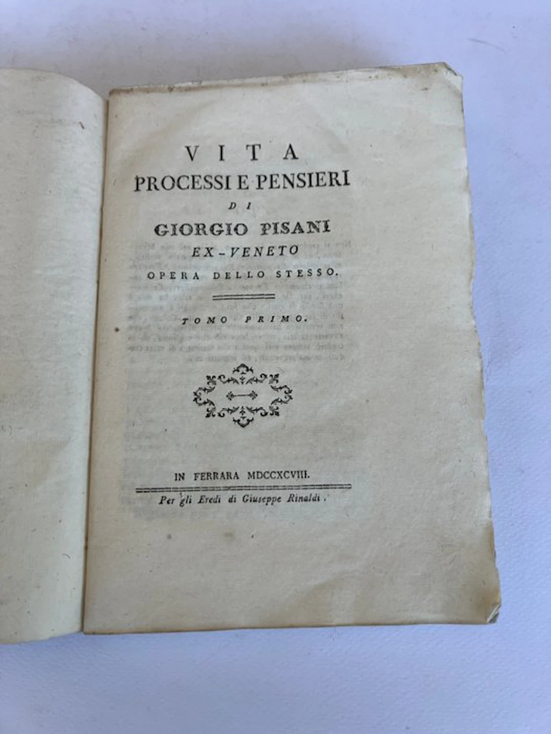 Giorgio Pisani - Vita processi e pensieri di Giorgio Pisani - 1798