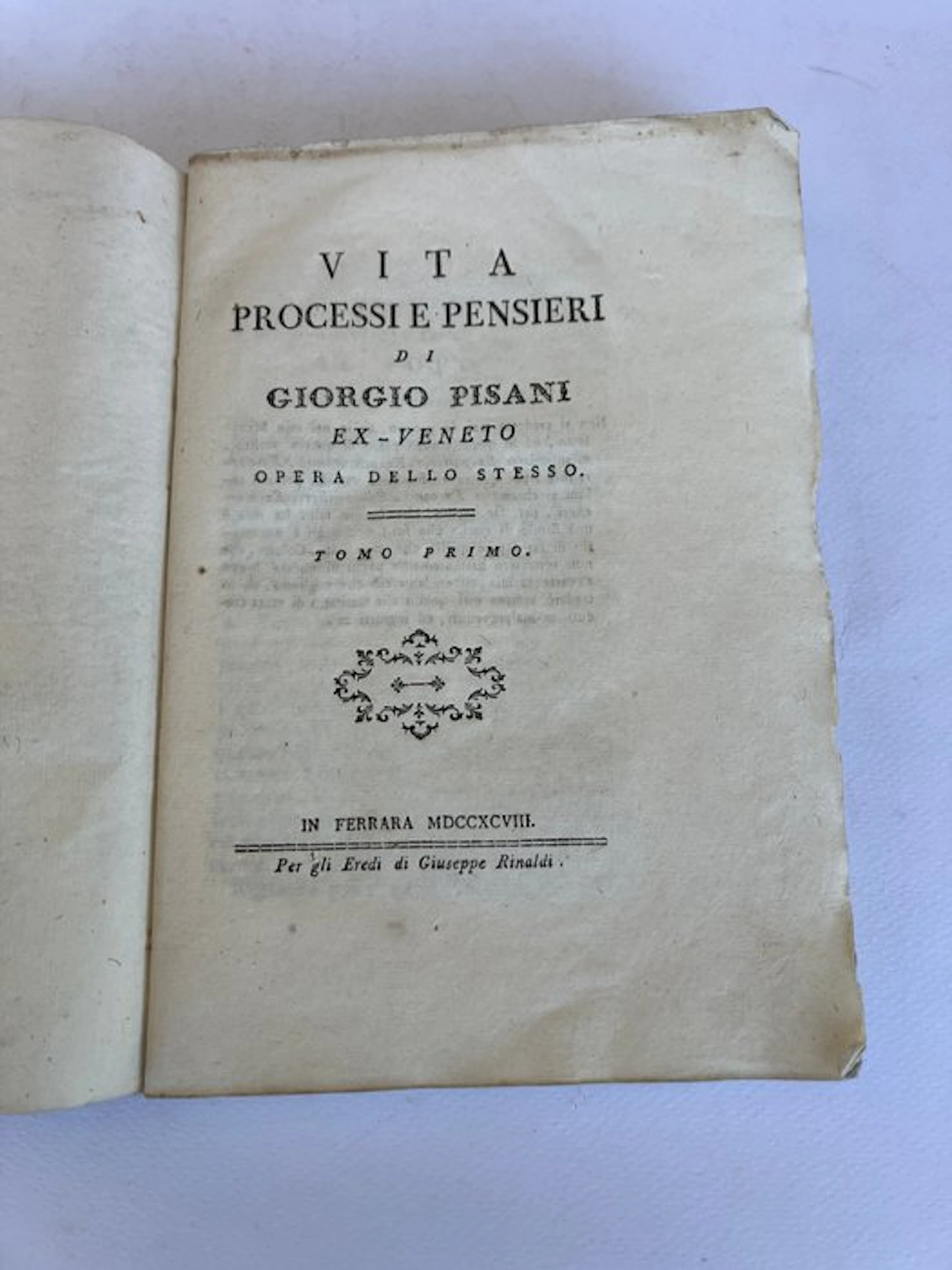 Giorgio Pisani - Vita processi e pensieri di Giorgio Pisani - 1798
