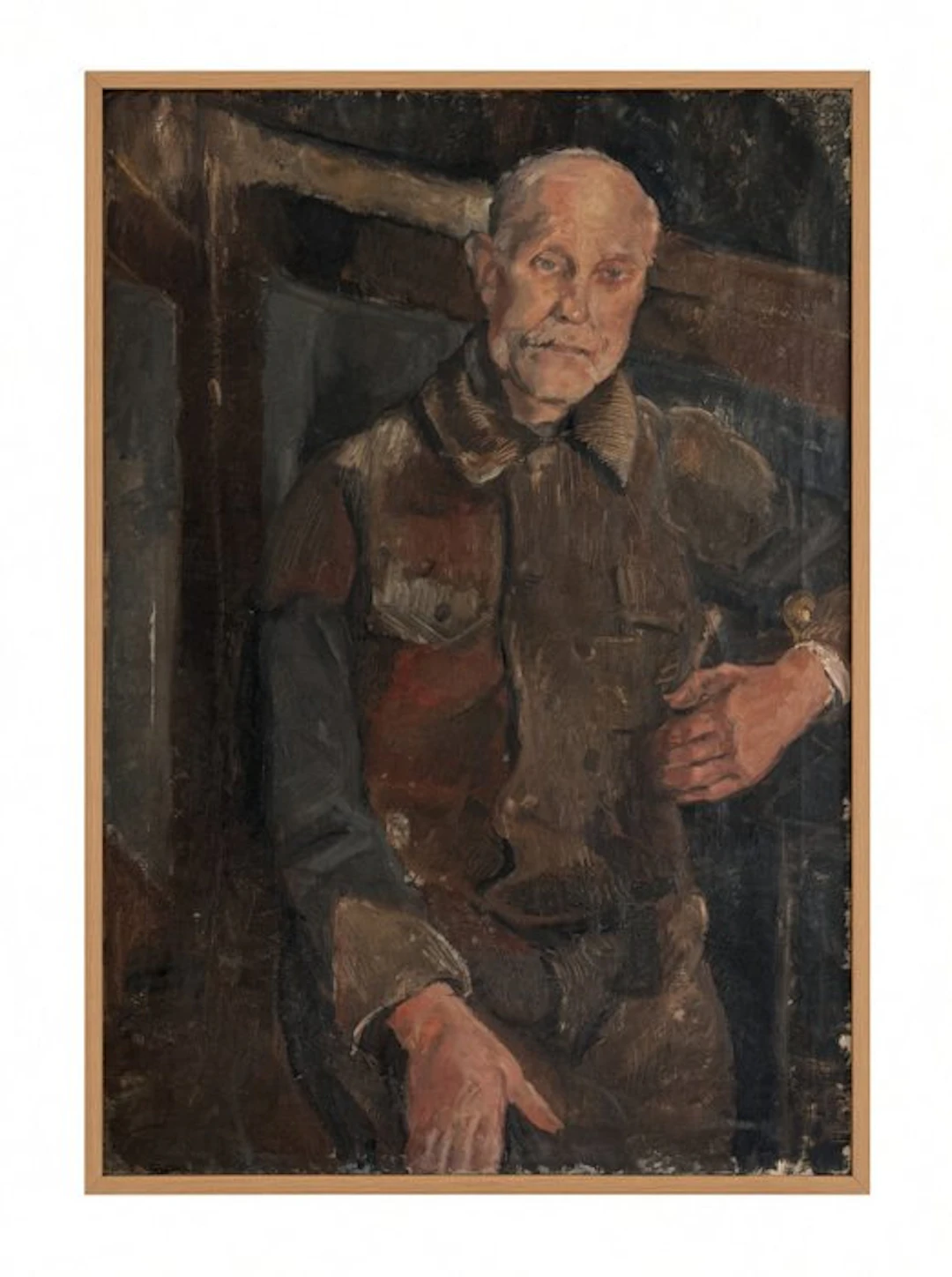 René Mels (1909-1977) - Grand portrait d’homme assis – 1940 - Huile sur toile