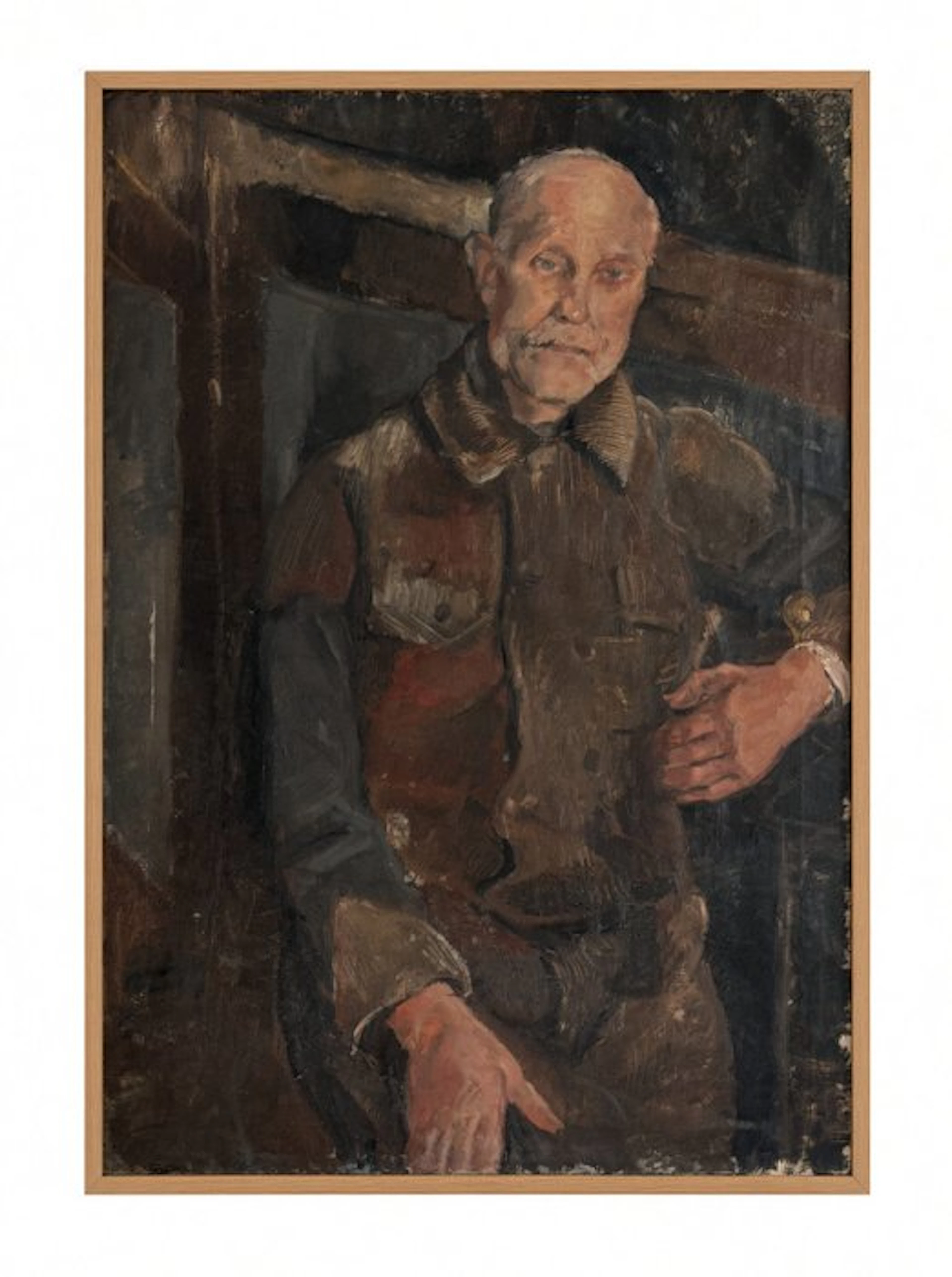 René Mels (1909-1977) - Grand portrait d’homme assis – 1940 - Huile sur toile