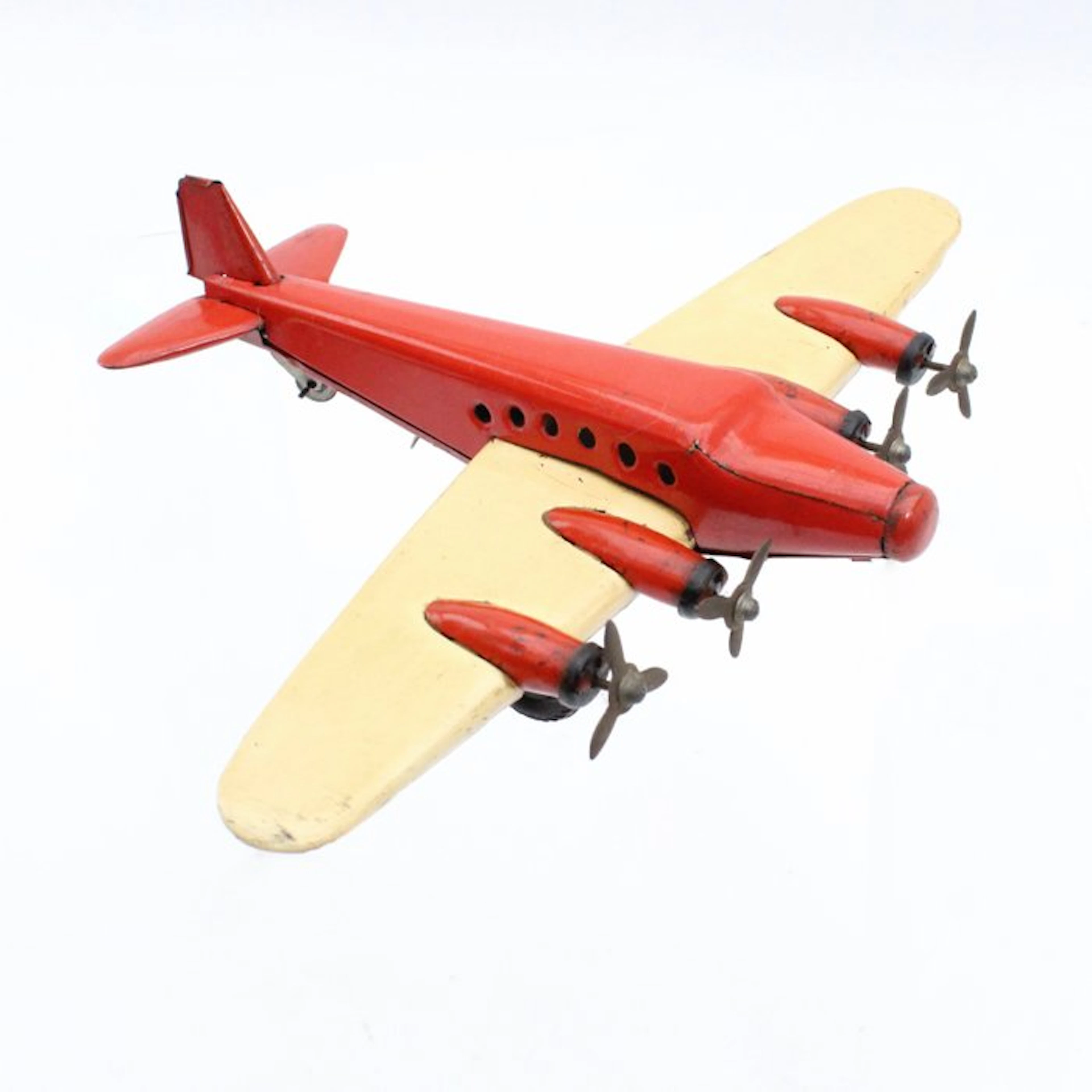 Hammerer & Kühlwein - Tin toy - 4 motorige eendekker propellor vliegtuig