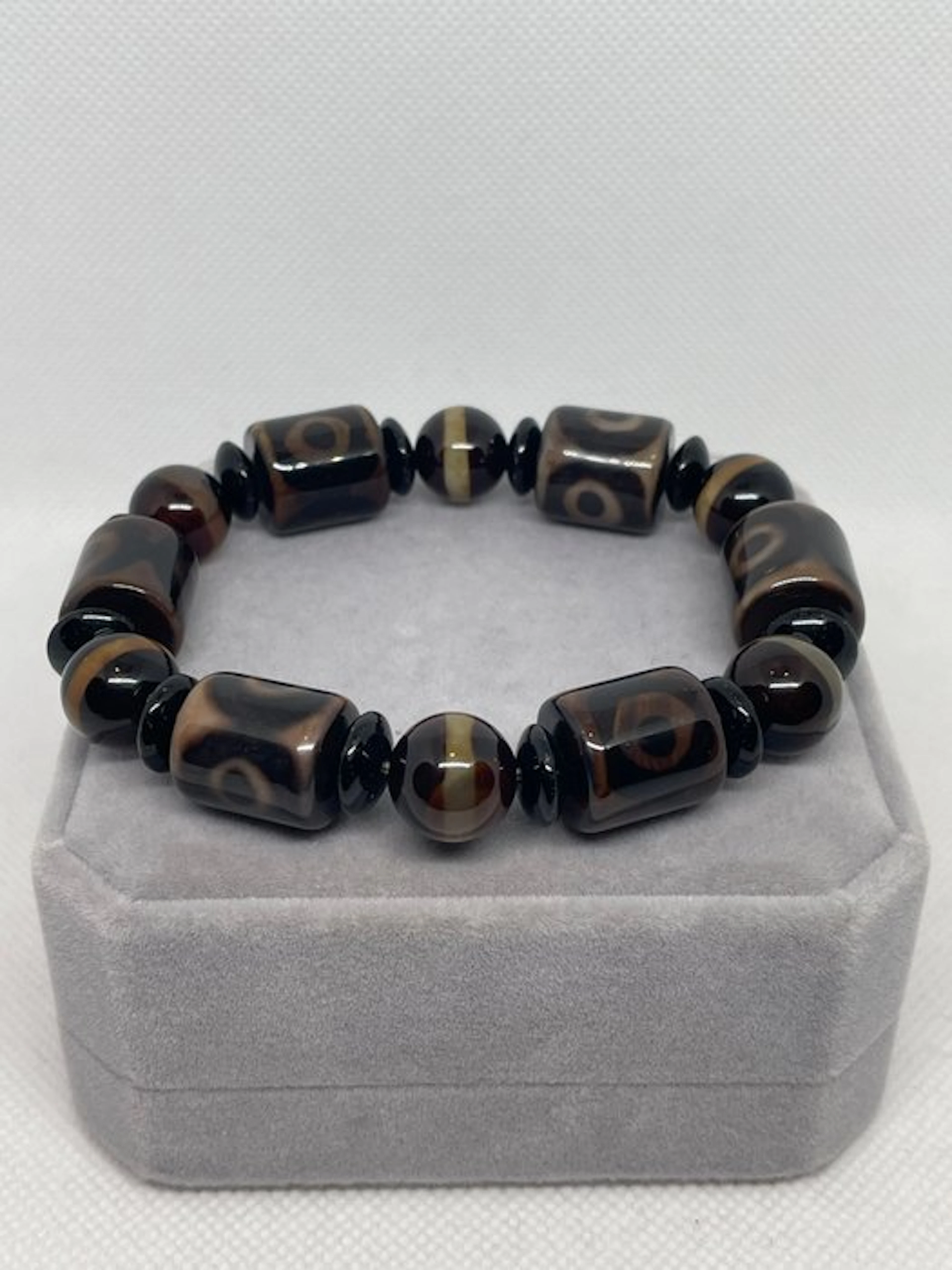 Exclusive Tibetan bracelet with Dzi beads of...