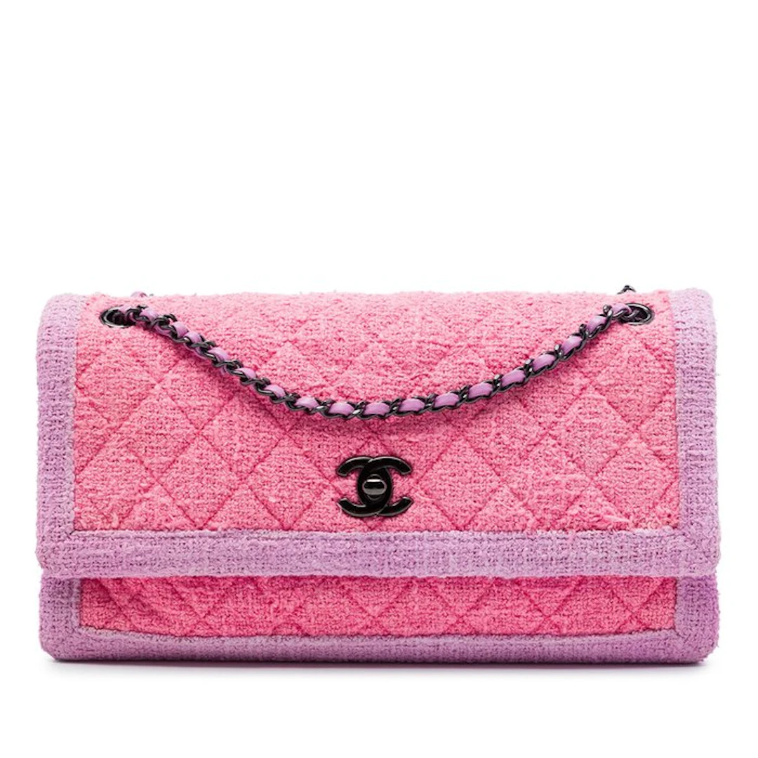 Chanel - CC Quilted Tweed Accordion Flap - Bag