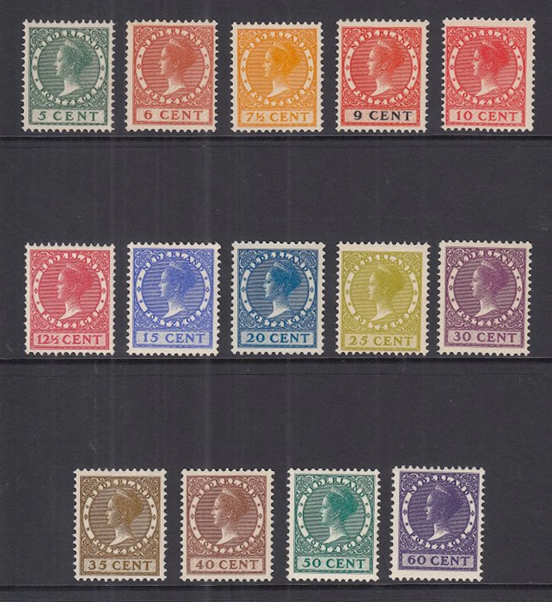 Netherlands 1924/1926 - Queen Wilhelmina, type 'Veth' - NVPH 149/162