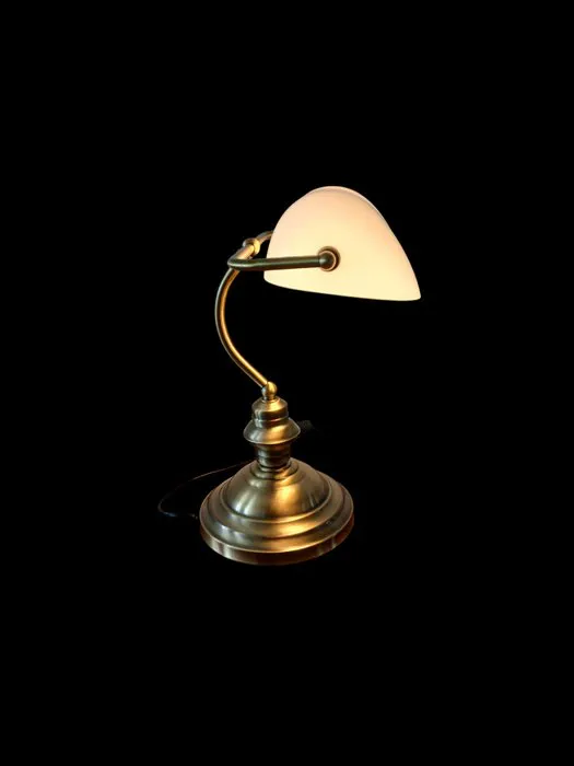Banker table lamp - Notary lamp - Table lamp - Brass