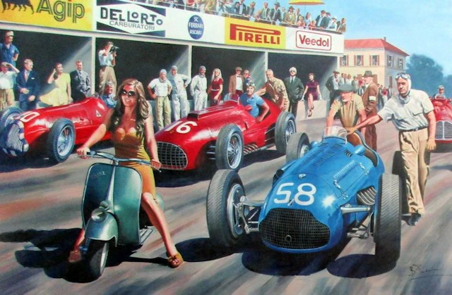 Monza Grand Prix 1950 - "Gina al Gran Premio di Monza" - Vespa
