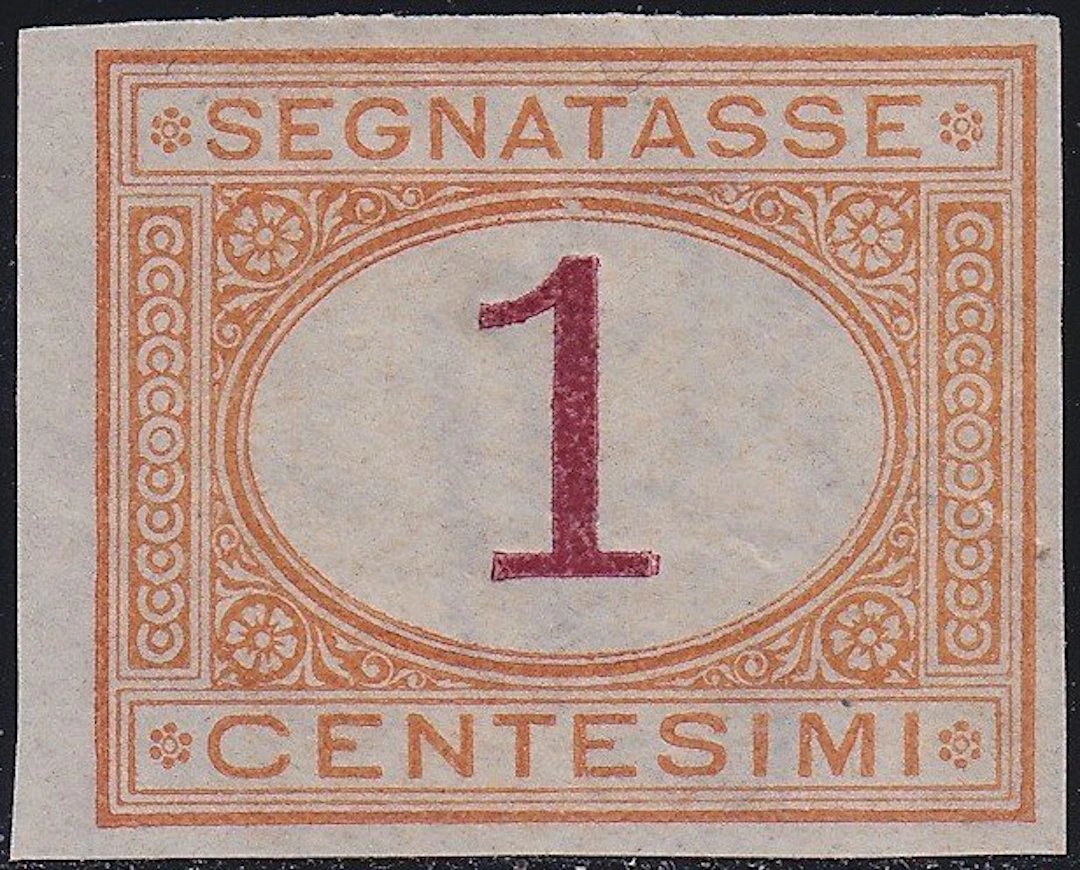 Italy Kingdom 1870 - Proof of duty stamp 1c ochre and...