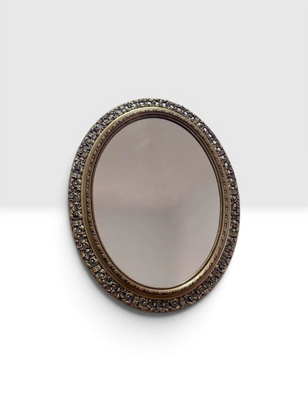 Wall mirror - Crystal, Wood, Composite - Vintage, 1940s–1950s, 70x55 cm