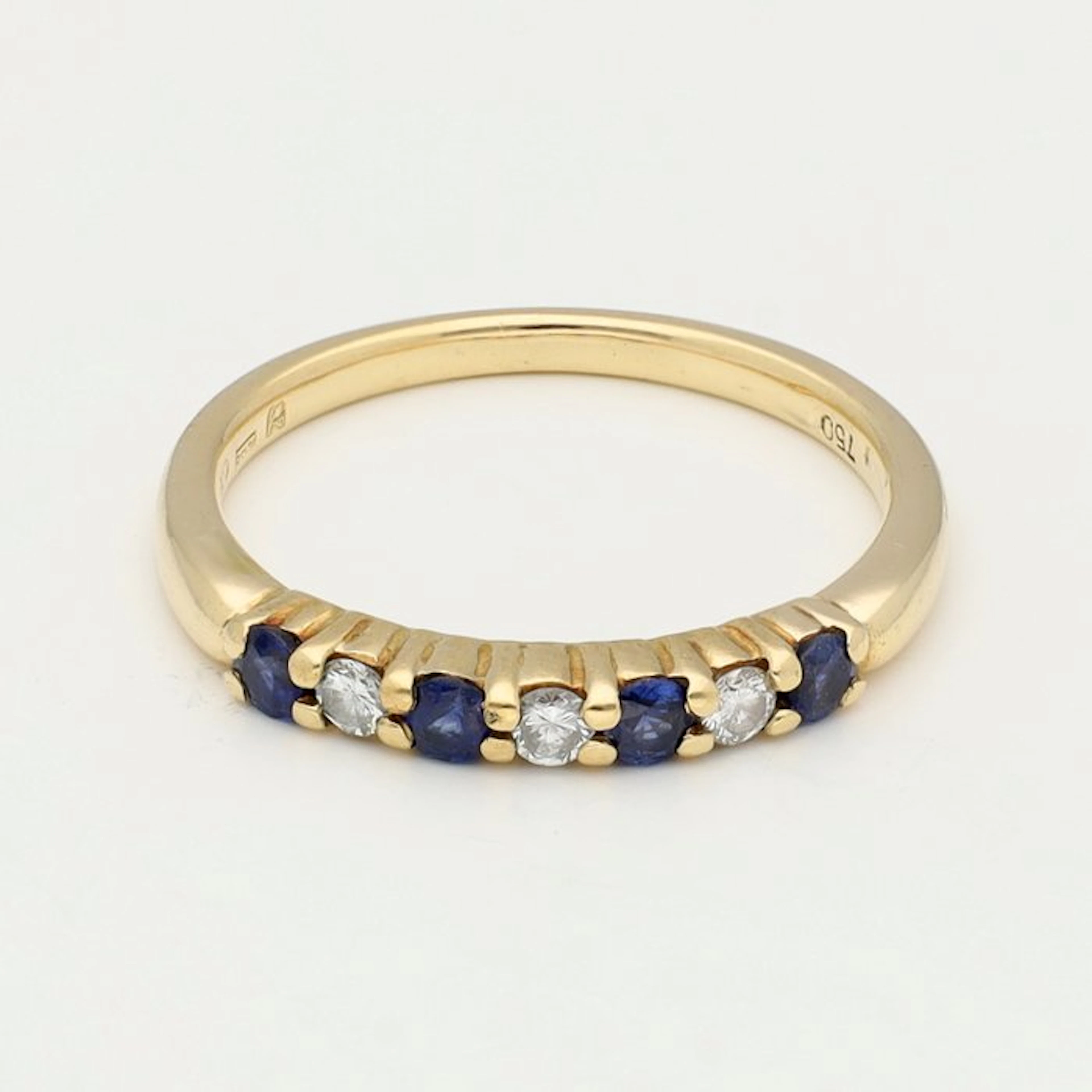 Ring - 18 kt. Yellow gold Sapphire - Diamond
