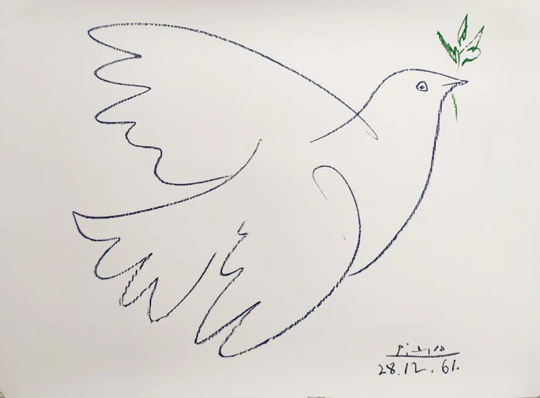 Pablo Picasso (1881-1973) (after) - "Colombe Bleue, 1961" - (60x80cm)