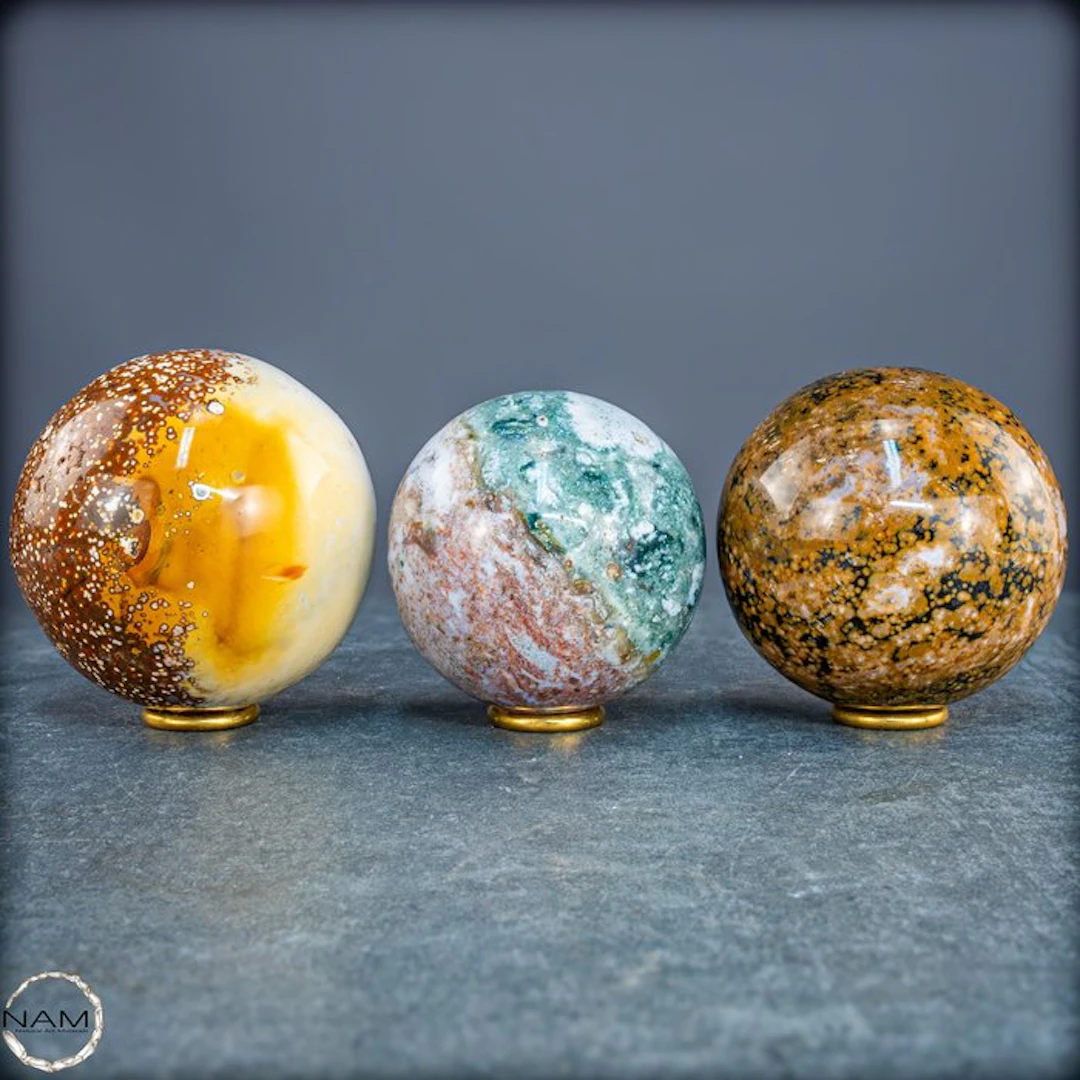 Oceanjaspis Sphere – Unique Natural Art with Fascinating...