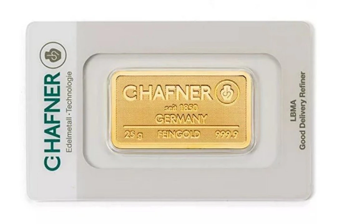 25 grams - Gold .999 - C. Hafner - Sealed & with certificate