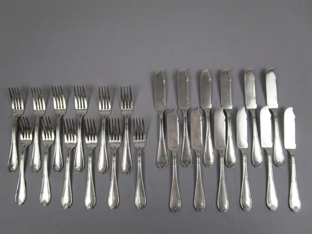 Cutlery set - Wiskemann - fish cutlery - Art Nouveau - 12...