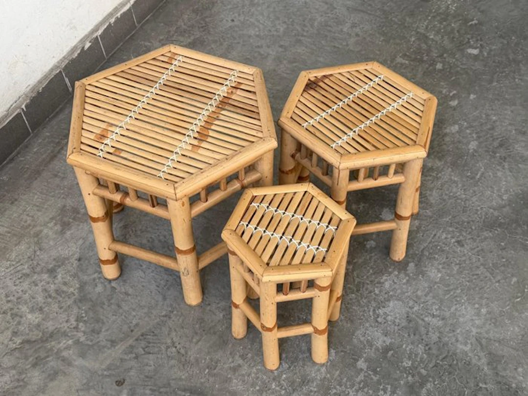Stool (3) - Bamboo - Set of three stools