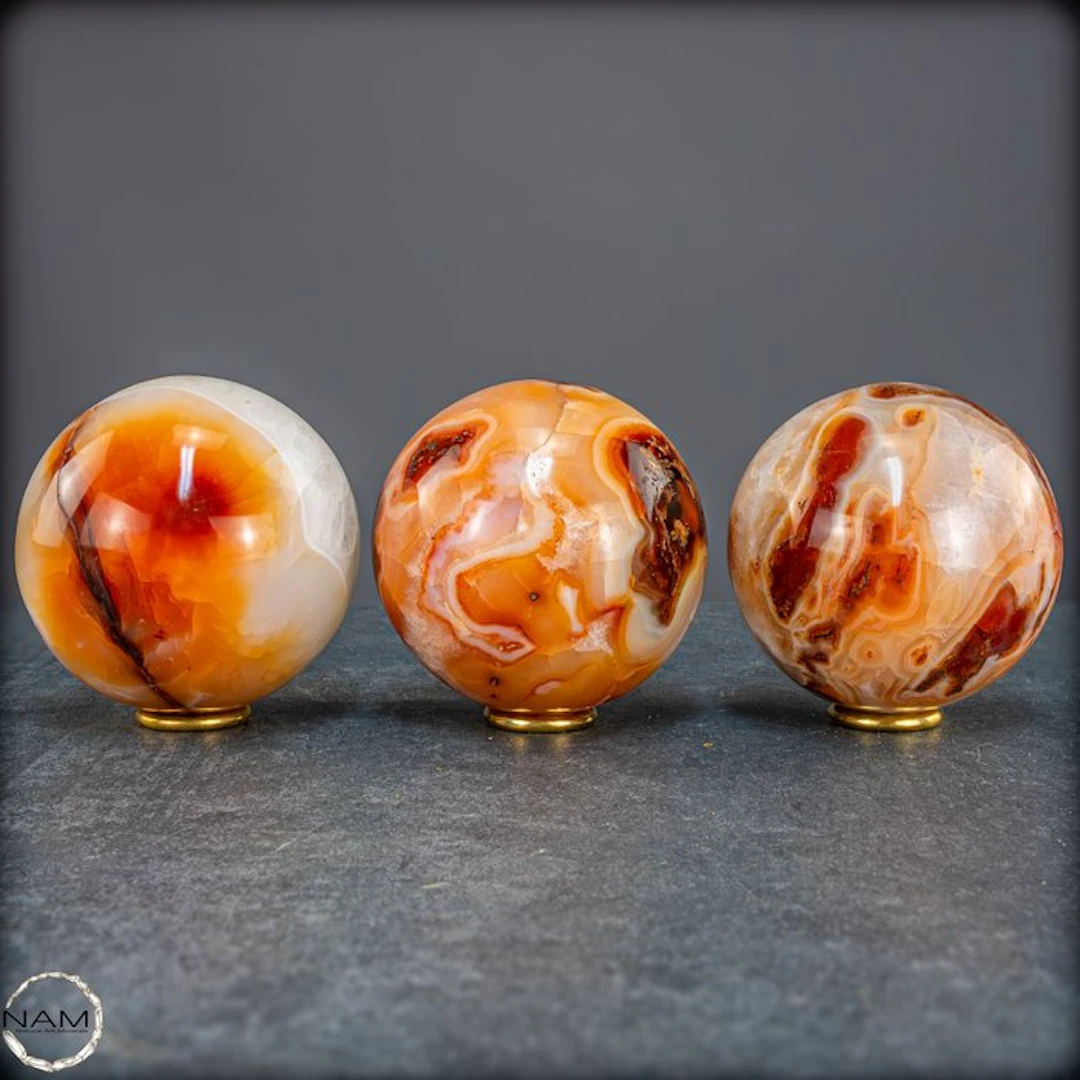 Carneol Trio – Fire of the Earth in Perfect Form Brazil- 2042.81 g - (3)