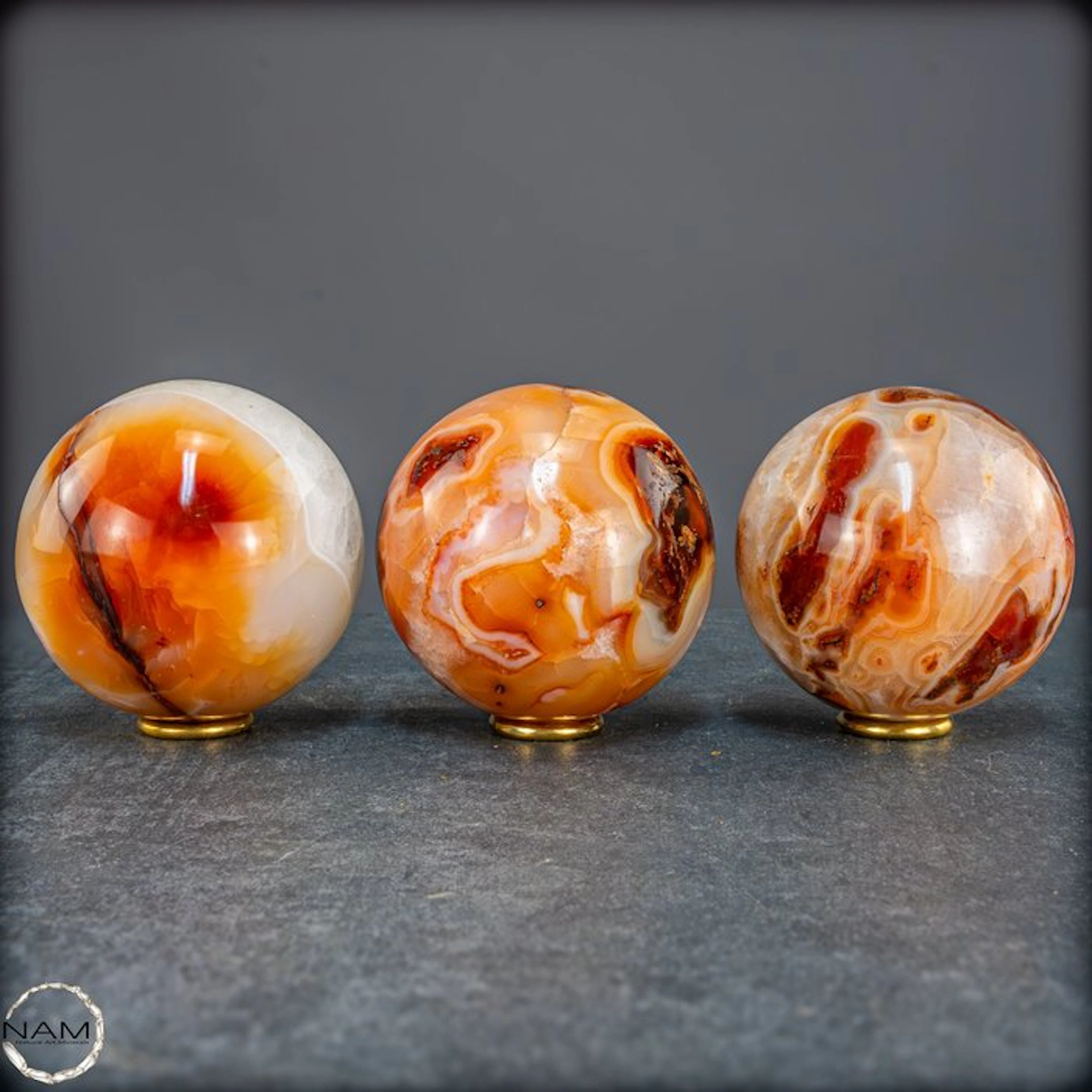 Carneol Trio – Fire of the Earth in Perfect Form Brazil- 2042.81 g - (3)