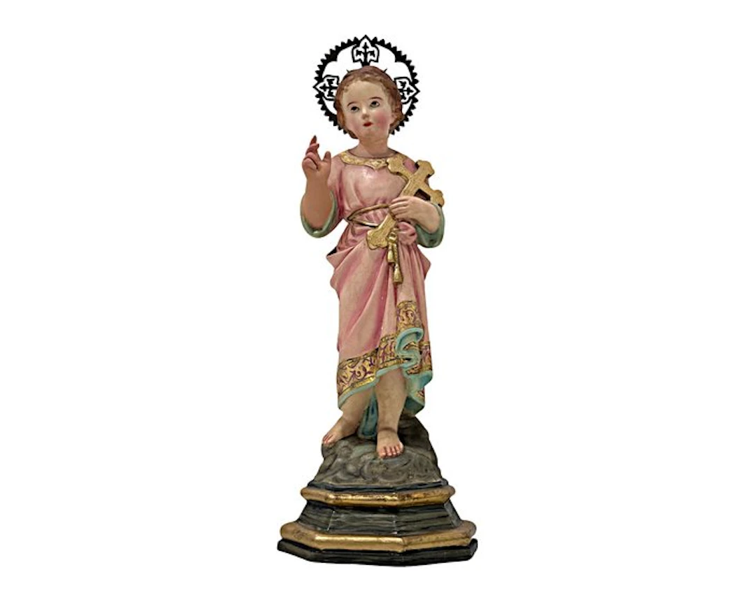 OLOT - Sculpture, NIÑO JESÚS SAGRADO CORAZÓN - 55.5 cm - Gilt brass - 1920