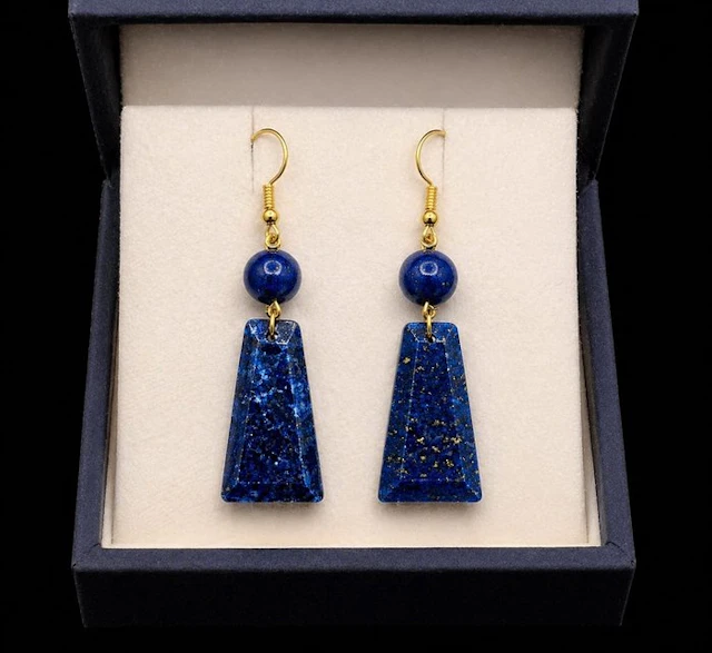 Exquisite natural lapis lazuli earrings of first quality - Pensientes