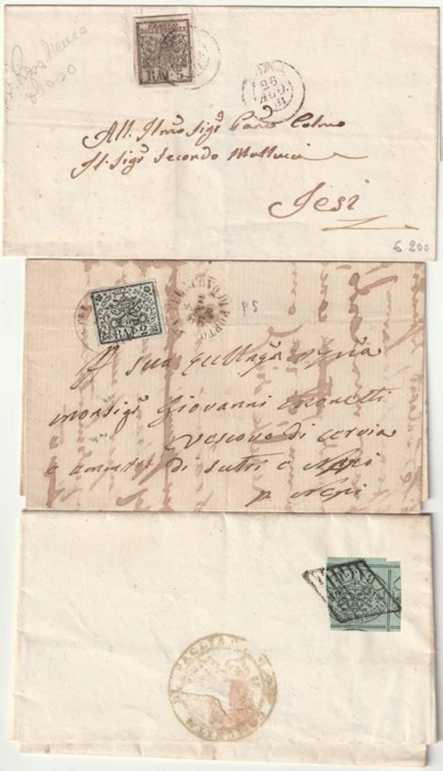 Italian Ancient States - Papal State 1854/66 - 3 letters...