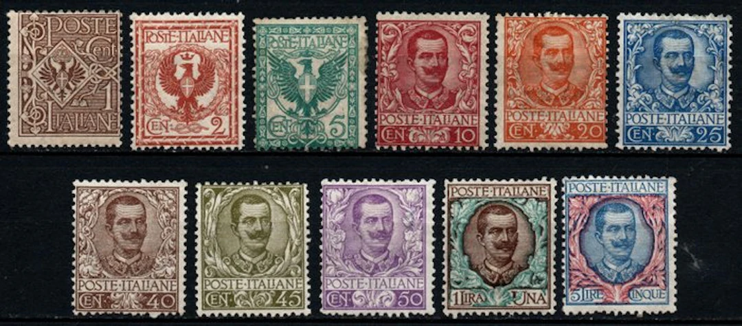 Italy Kingdom 1901 - Complete series: Sabaudian Eagle and...