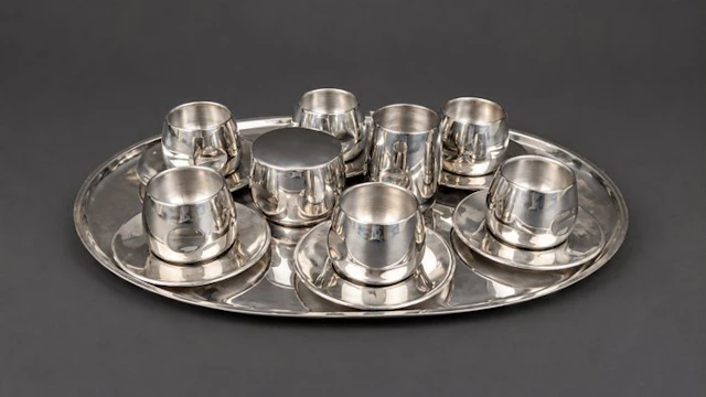 AMC - Art Design - Made in Italy - Coffee set for 6 (15) - Steel