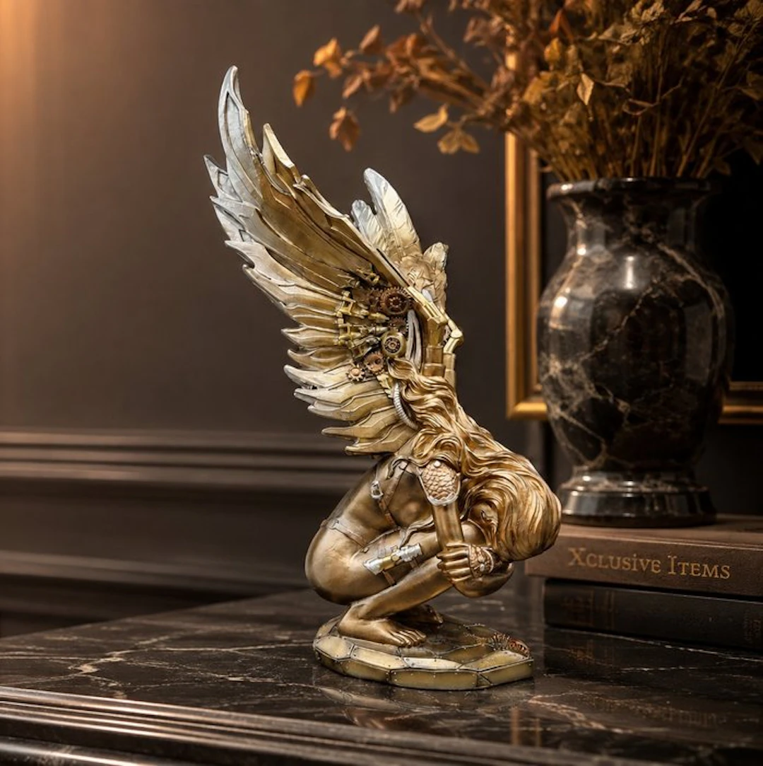 Statue, Large Steampunk Angel - 33 cm - Resin - 2026