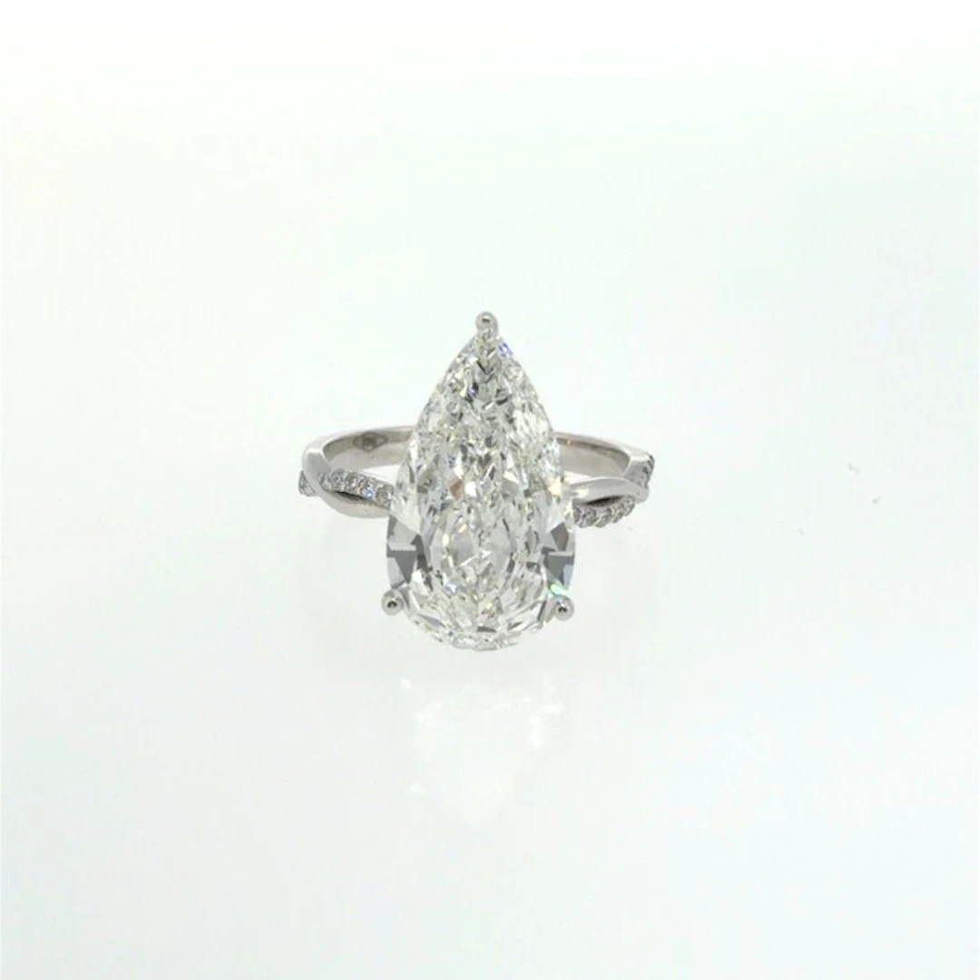 Ring - 14 kt. White gold - 5.27ct. tw. Diamond (Lab-grown) - Diamond