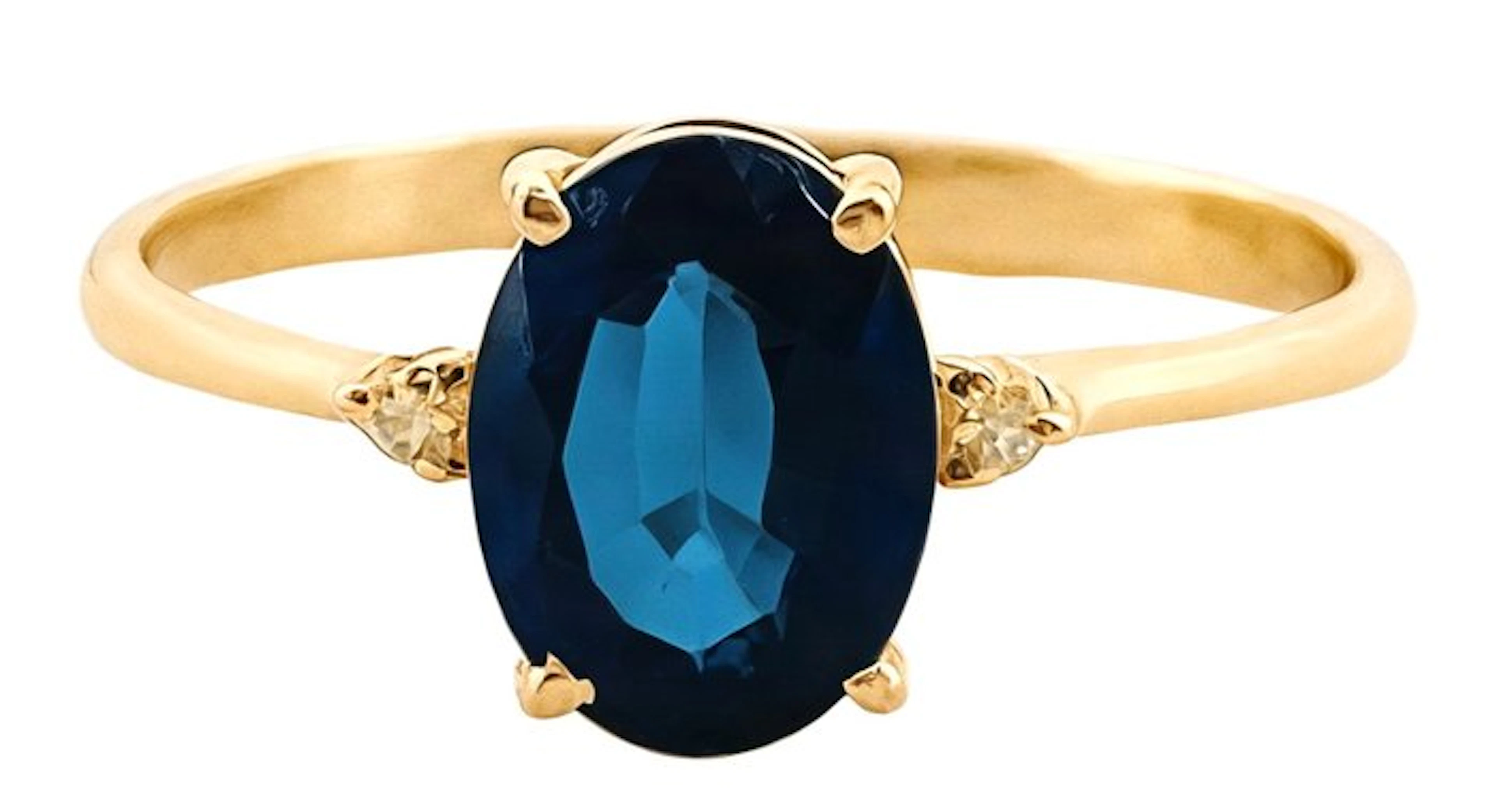 No reserve price - Ring - 14 kt. Yellow gold Sapphire - Diamond