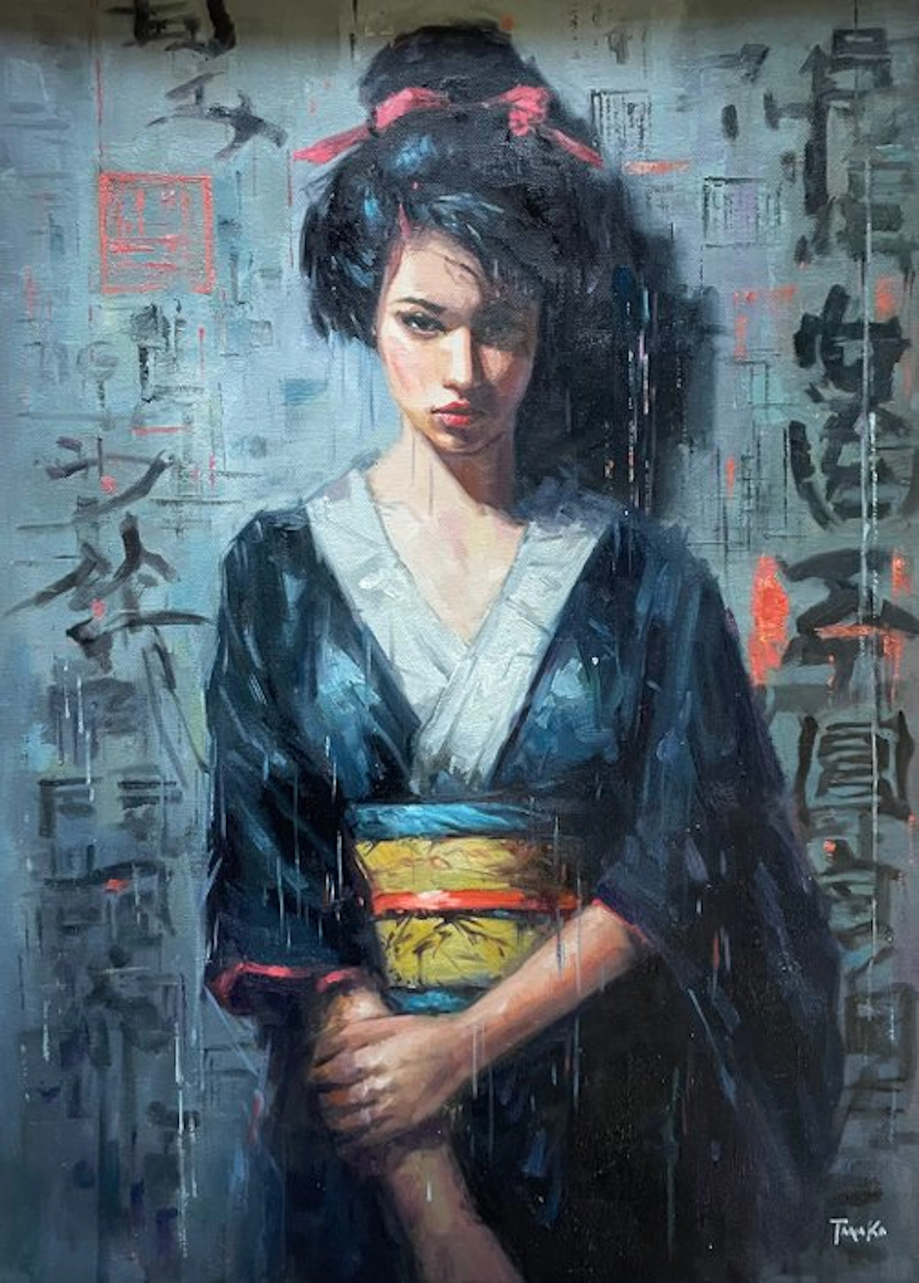 Luca Tanaka (1999) - Kanji sbiaditi dalla pioggia