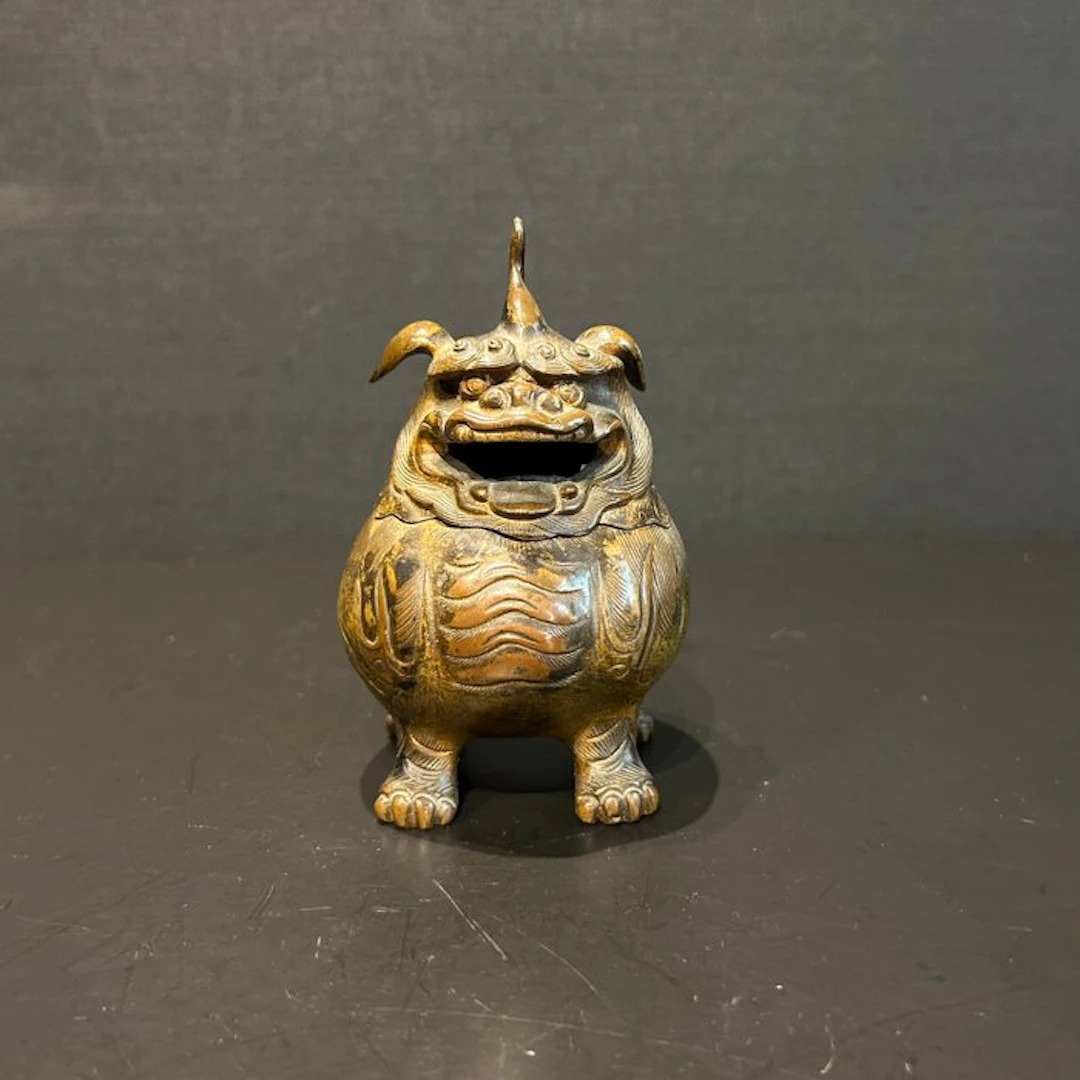 Incense burner - Bronze - Bronze lion censer