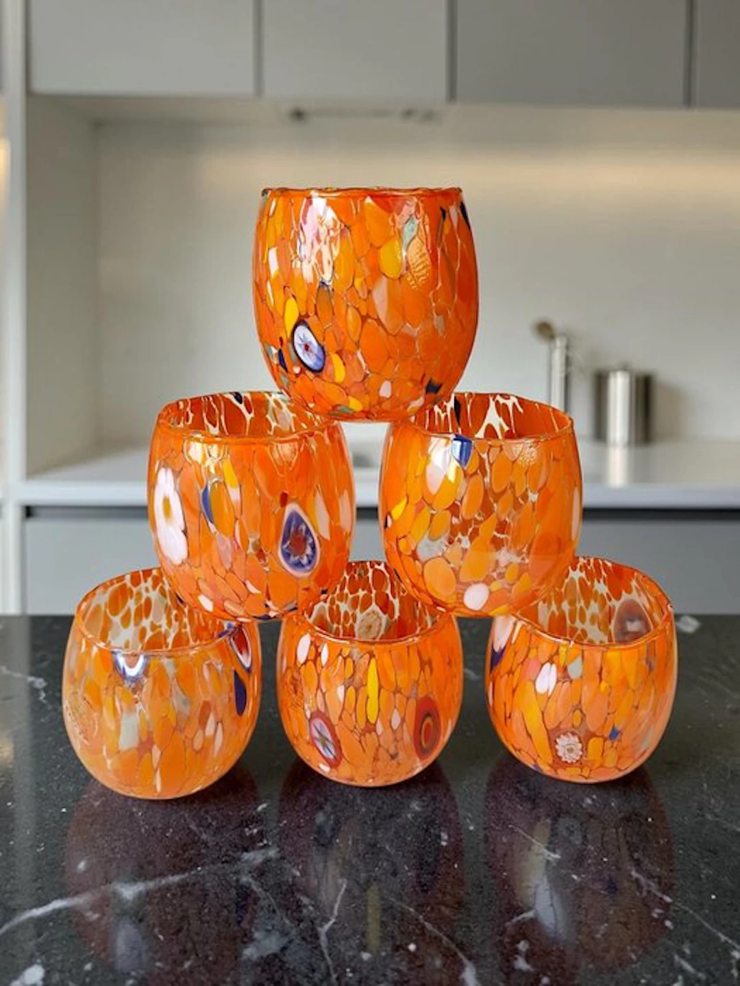 MurArt - Drinking set (6) - Glass - Murrine Millefiori