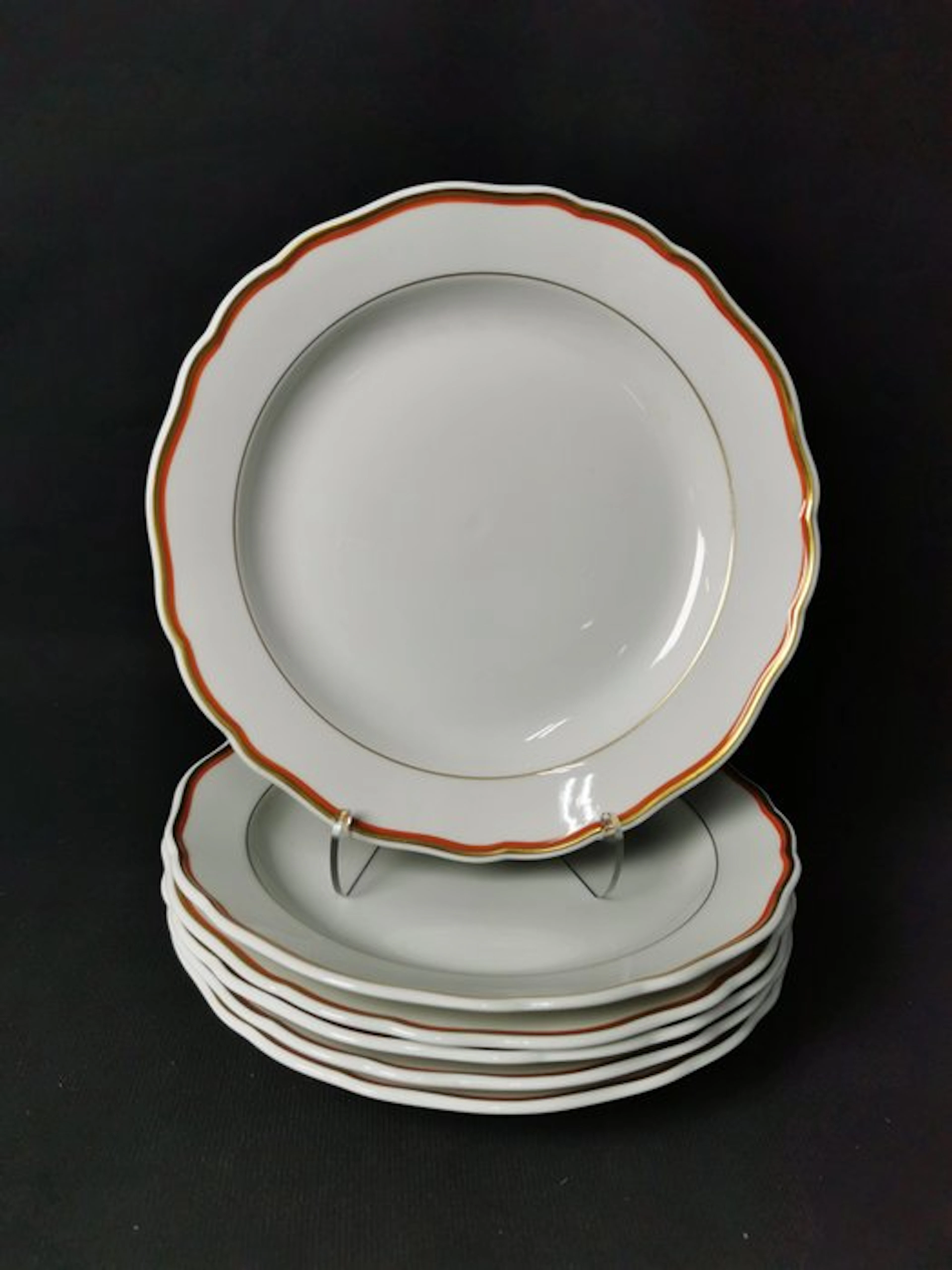 Meissen - Korallerand - 6 Piatti da pane - Diametro 21cm...