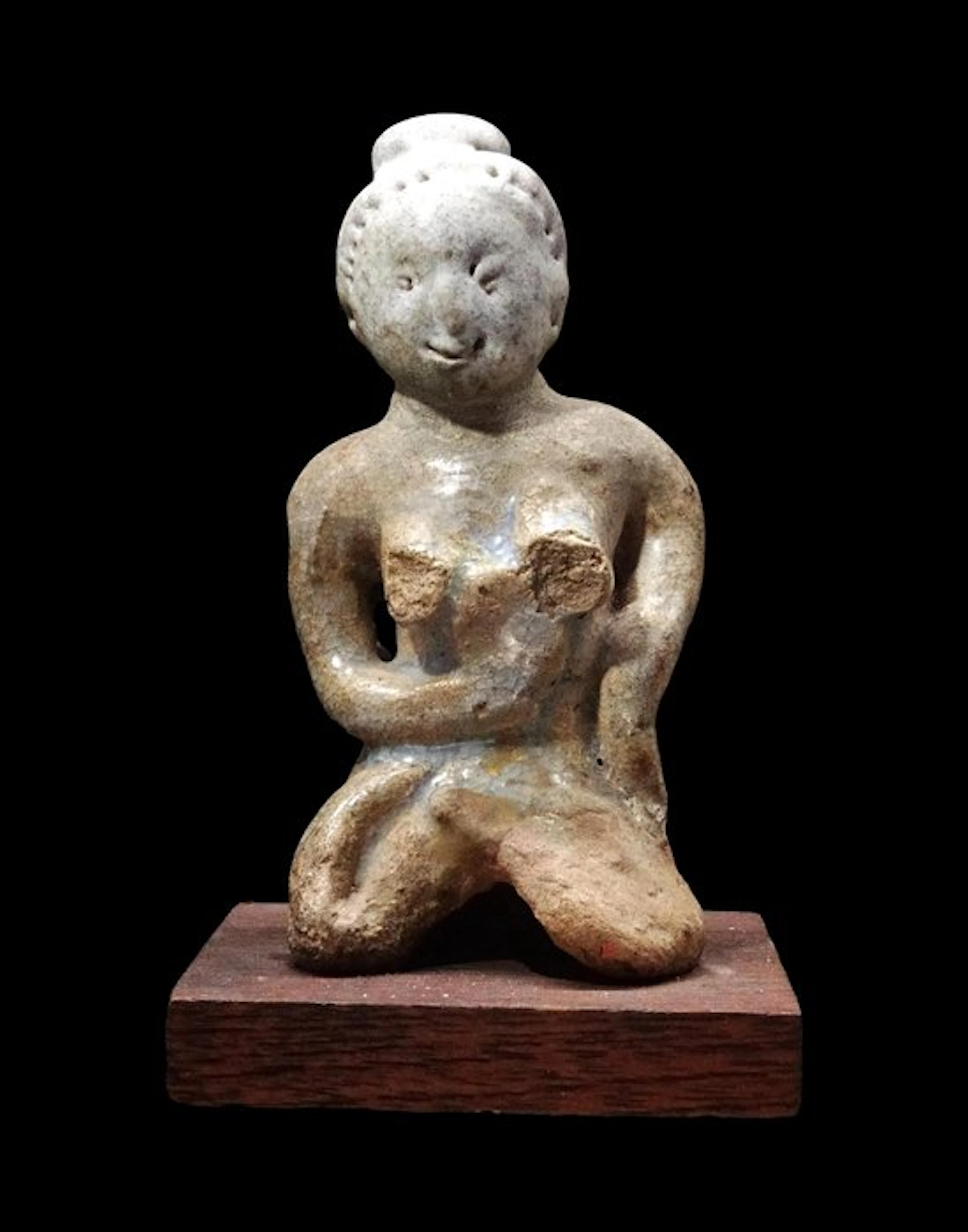 Khmer Ceramic - Celadon-glazed statuette - 14th–15th century (No reserve price)