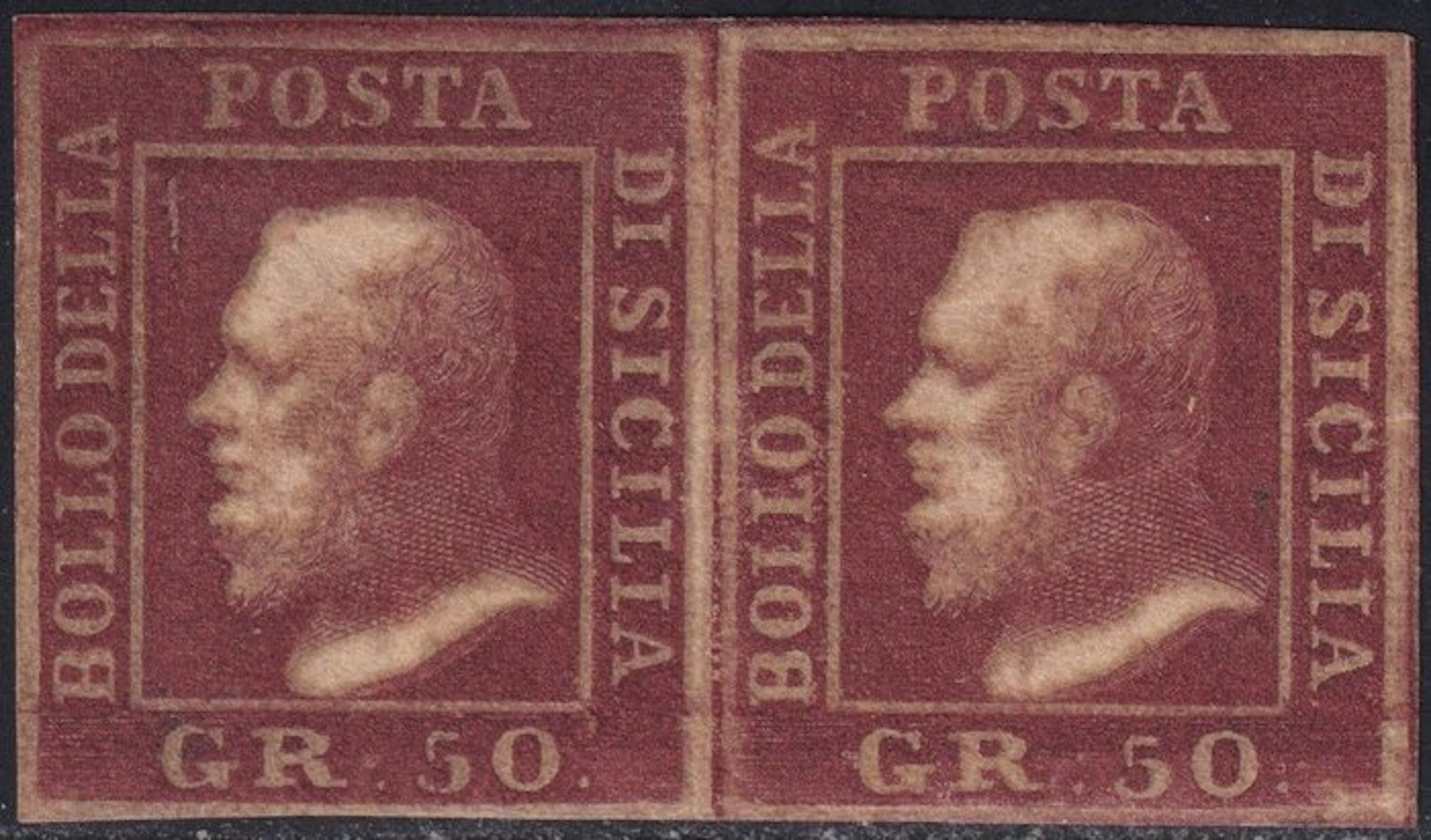 Italian Ancient States - Sicily 1859 - 50 g brown lacquer...
