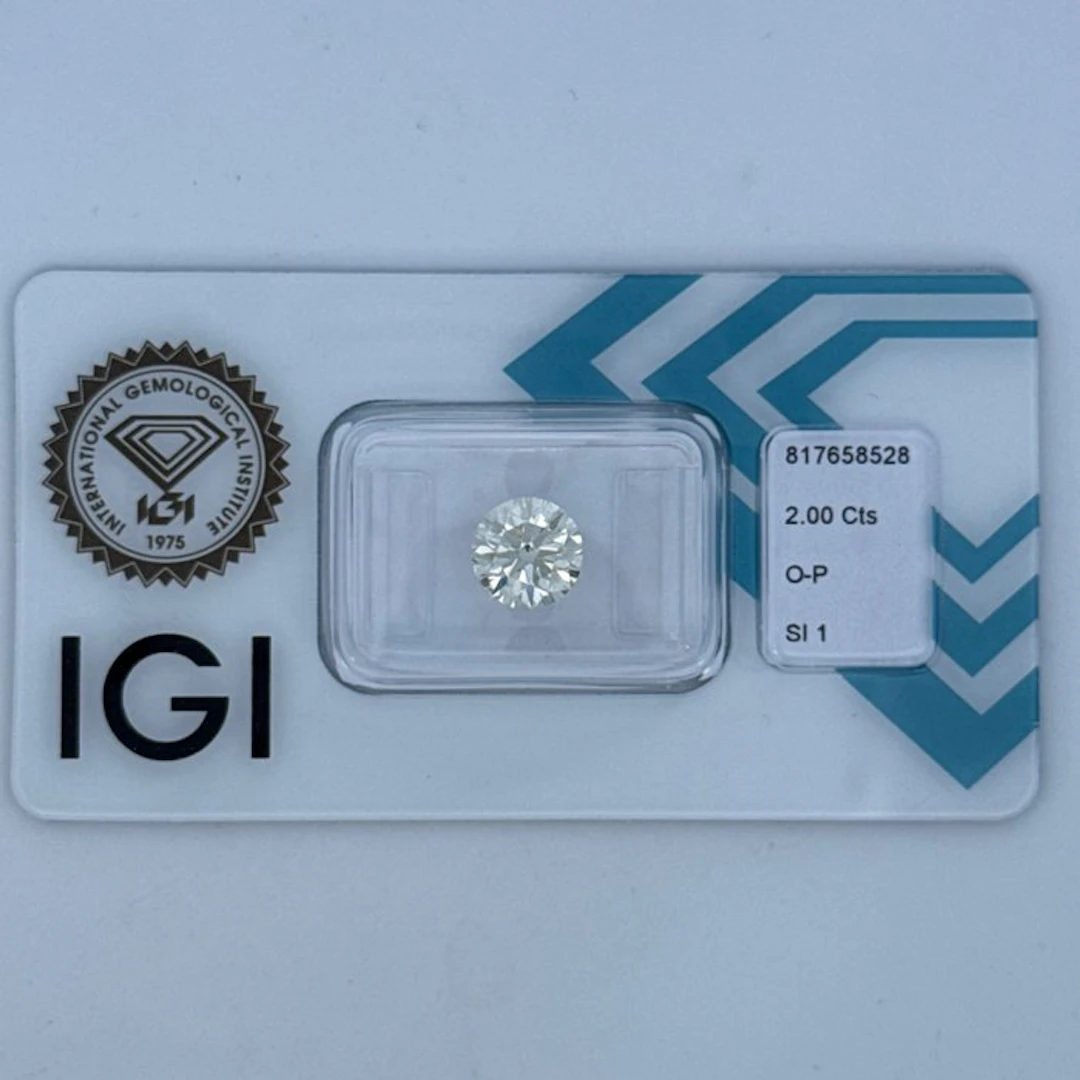 1 pcs Diamond (Natural) - 2.00 ct - Round - SI1...