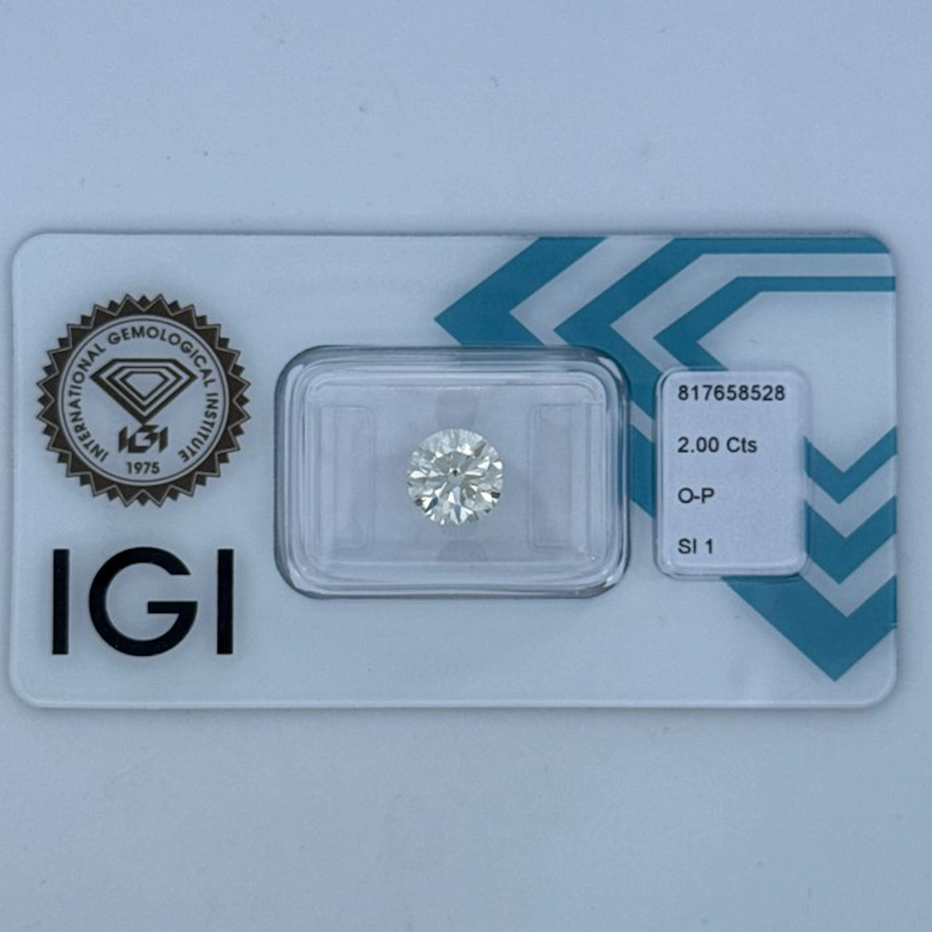 1 pcs Diamond (Natural) - 2.00 ct - Round - SI1...