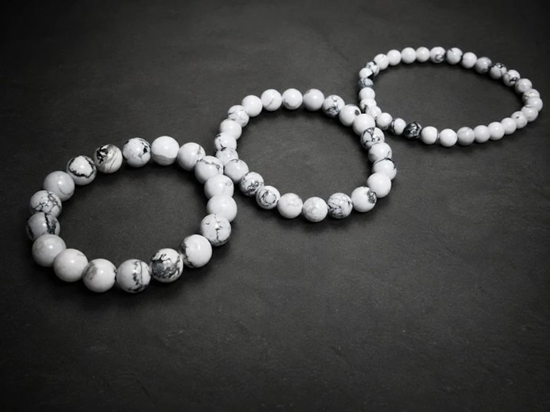 ***NO RESERVE*** Howlite Set of 3 Premium Bracelets –...