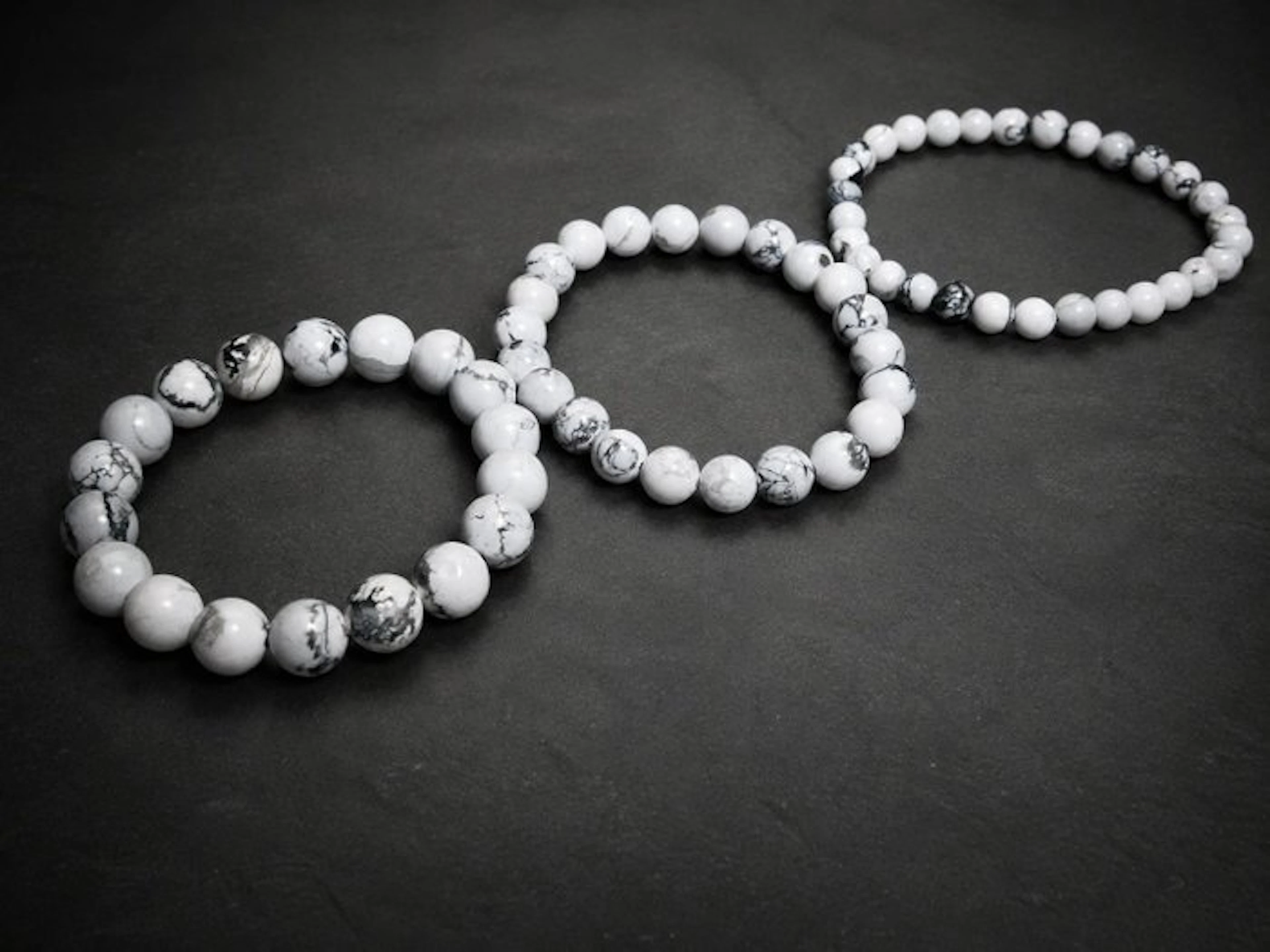 ***NO RESERVE*** Howlite Set of 3 Premium Bracelets –...