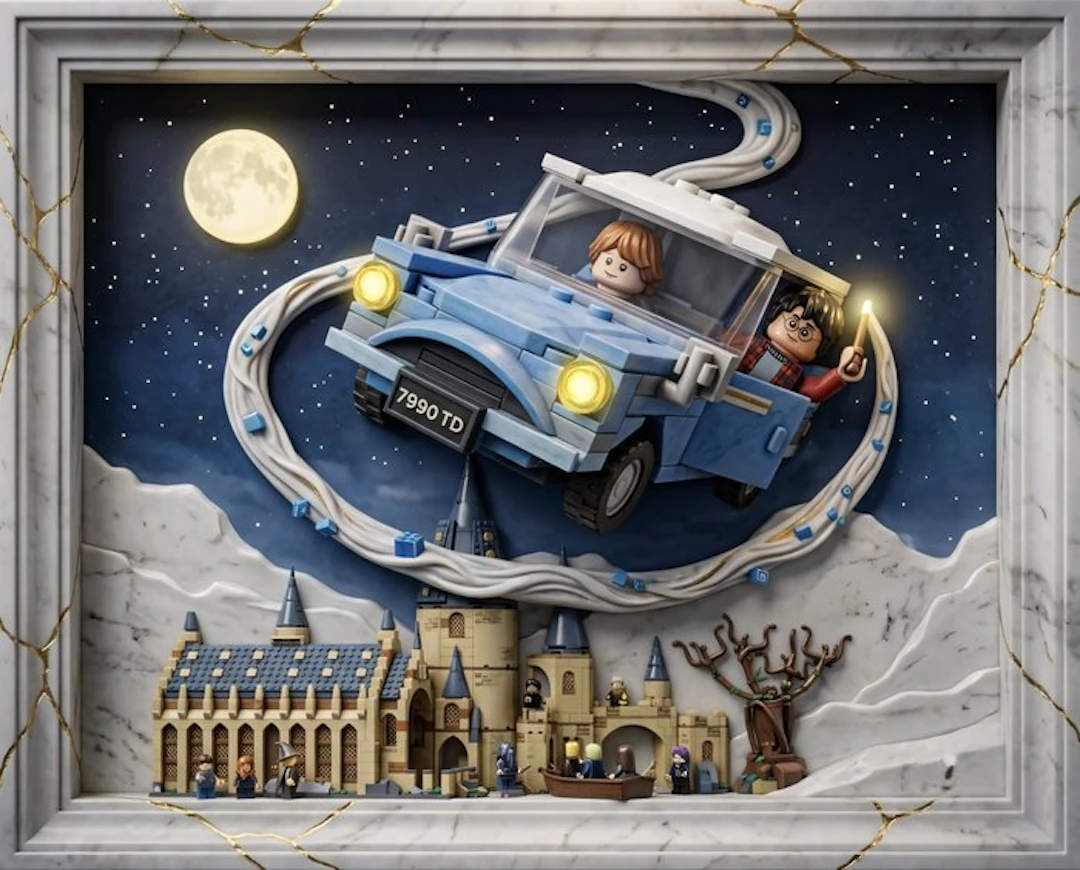 Makayhos - [Canvas] Harry Potter Lego – Flying Ford Anglia