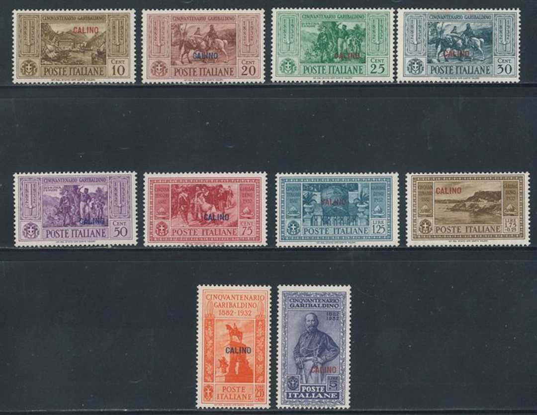 Italian Aegean Islands - Calimno - Garibaldi, complete series no. 17/26.