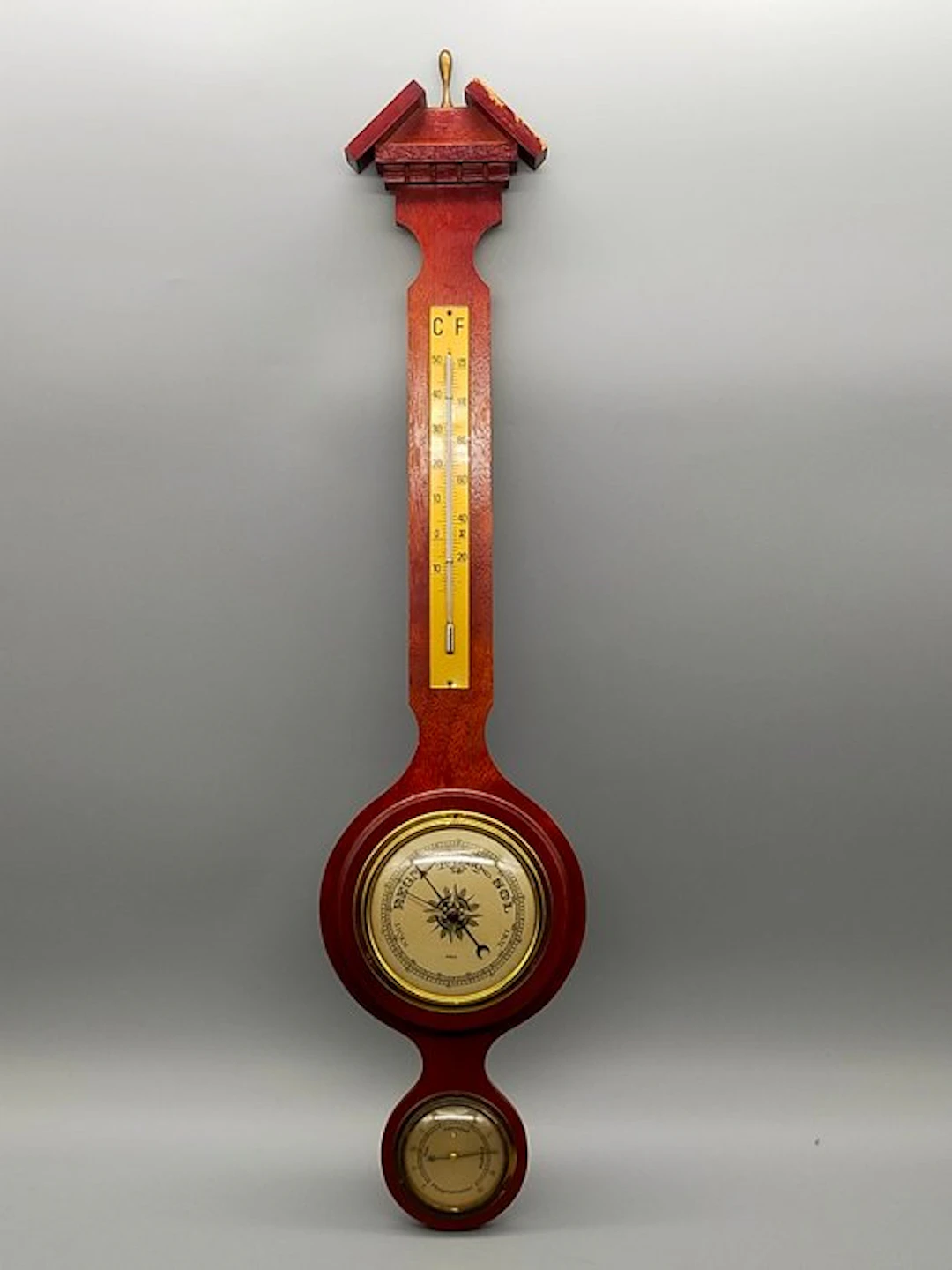 Antikes Barometer mit Thermometer und Hygrometer – Holz...