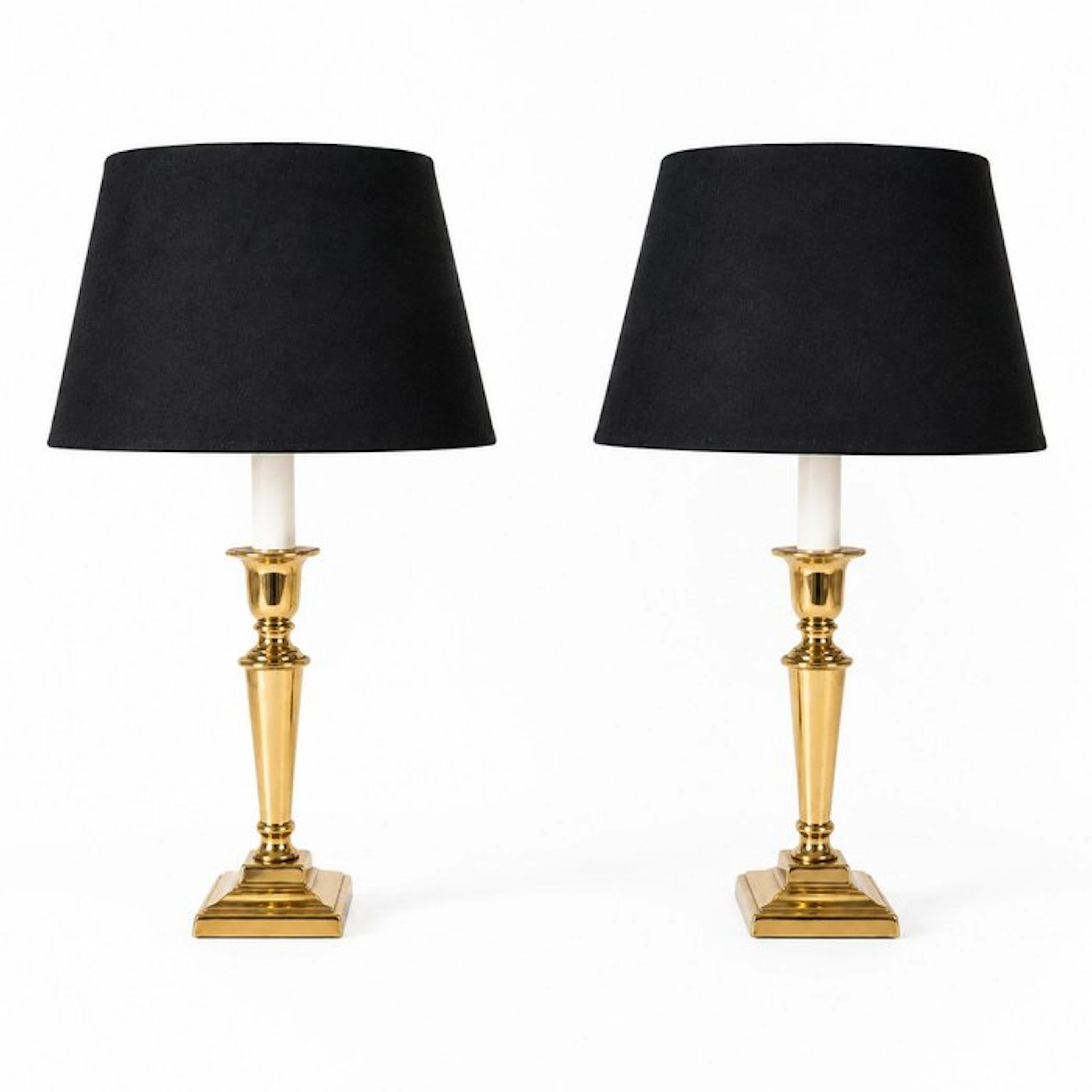 Laura Ashley - Table lamp (2) - Brass, Linen - Vintage Regency Lamps