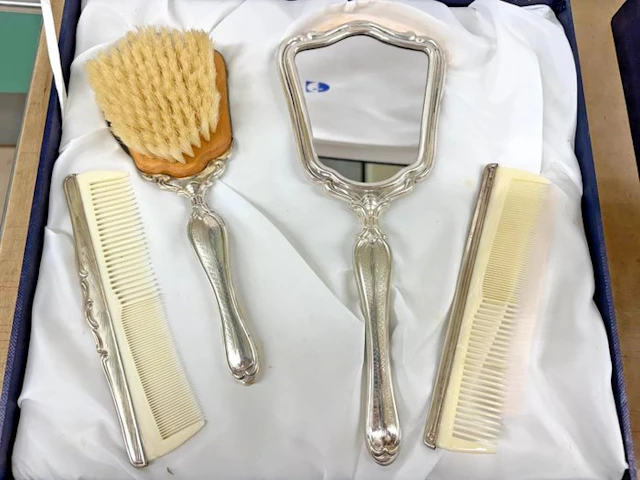 Dressing table set - .800 silver