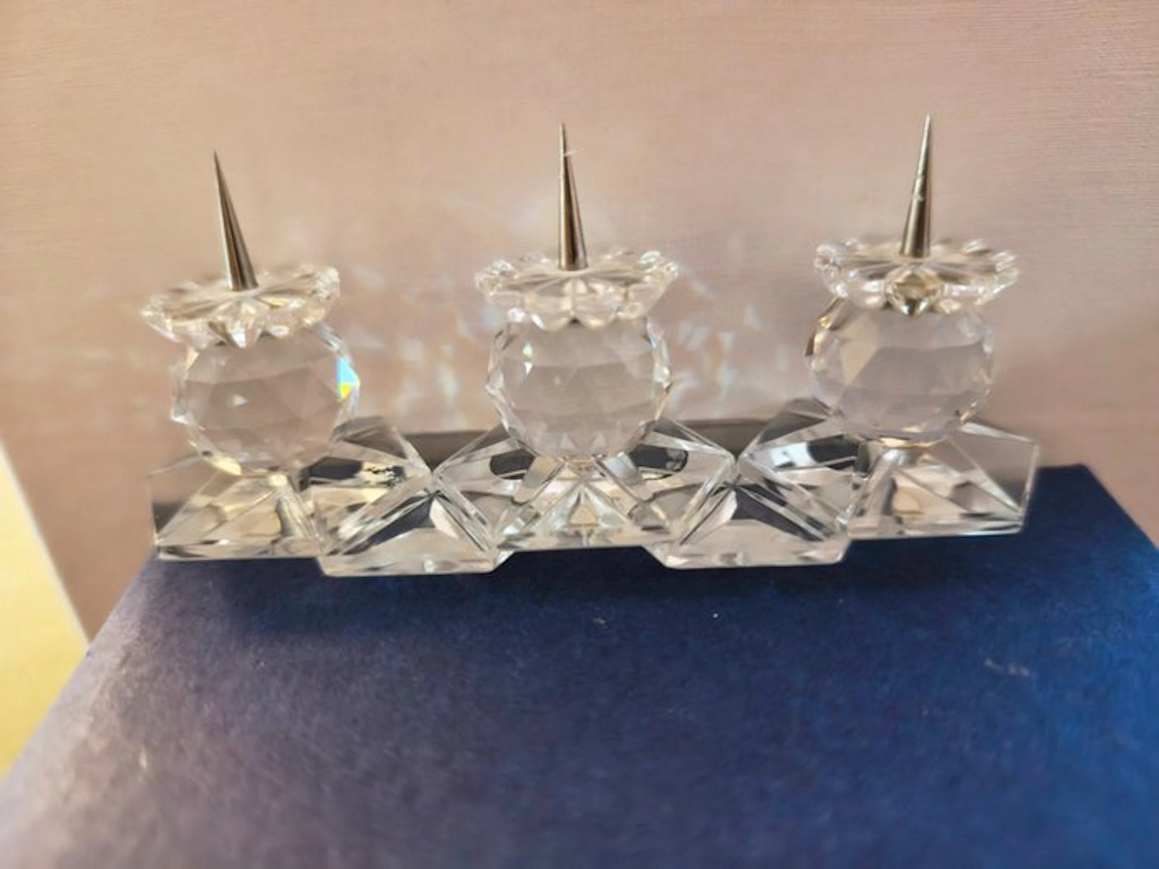 Swarovski - Figurine - Swarovski Drieluik kaarsenstandaard met kaarsen