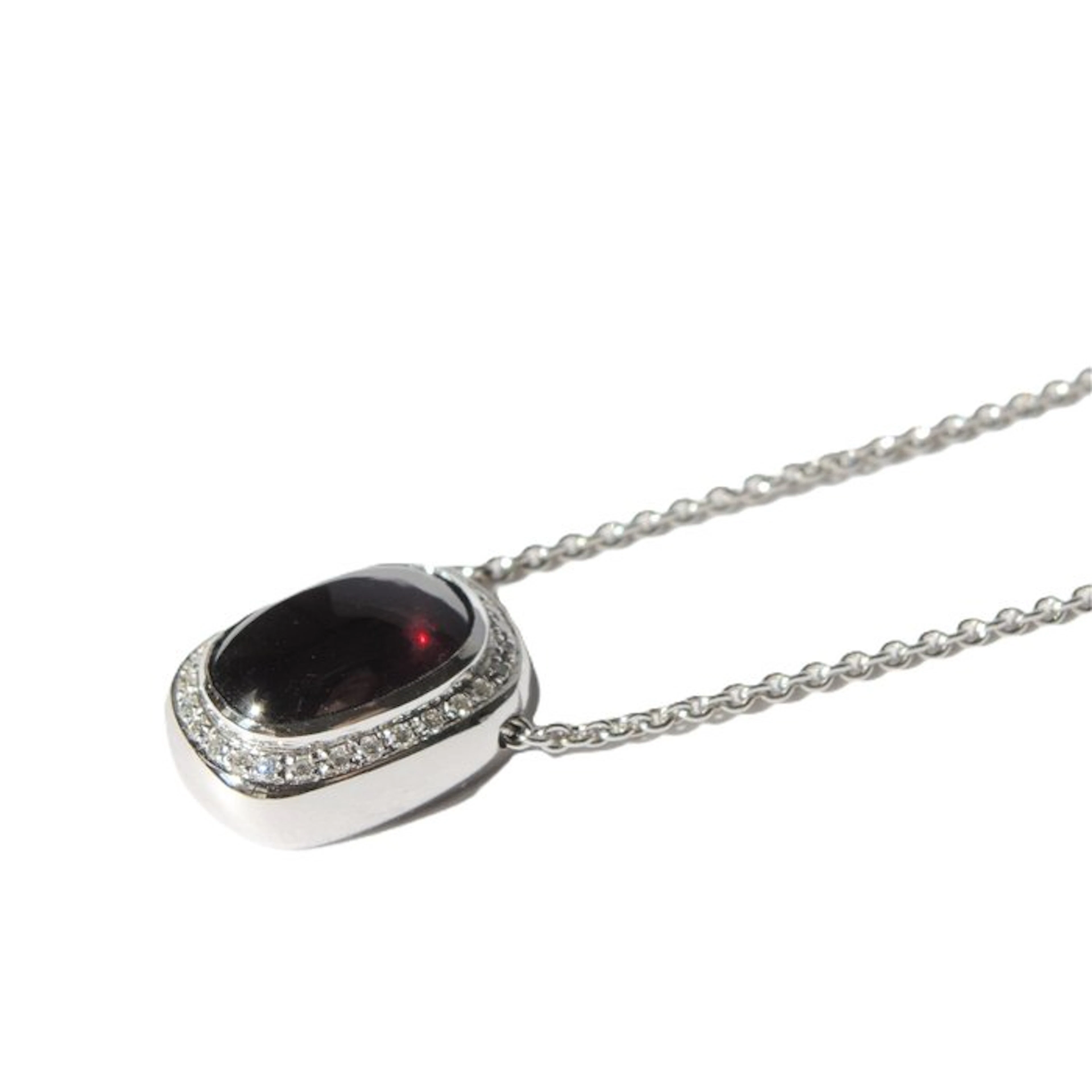 Collar necklace - 18 kt. White gold - 9.22ct. tw. Garnet - Diamond
