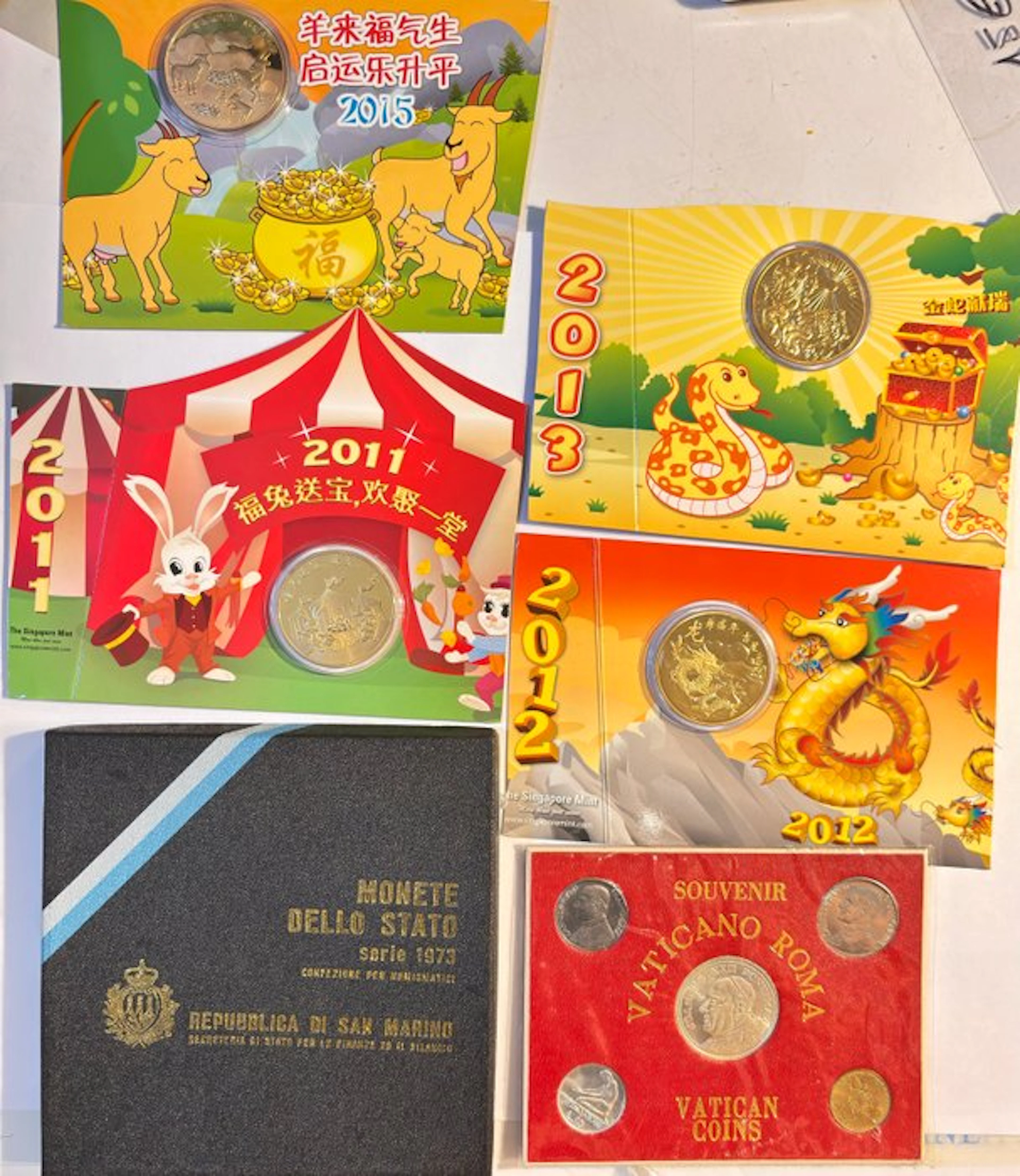 China, Vatican, San Marino. Lot coincards (No reserve price)