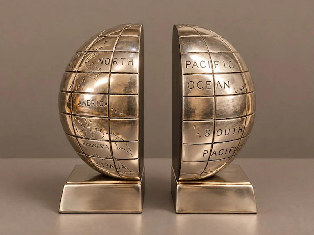 Bookends - Metal - Globe bookends